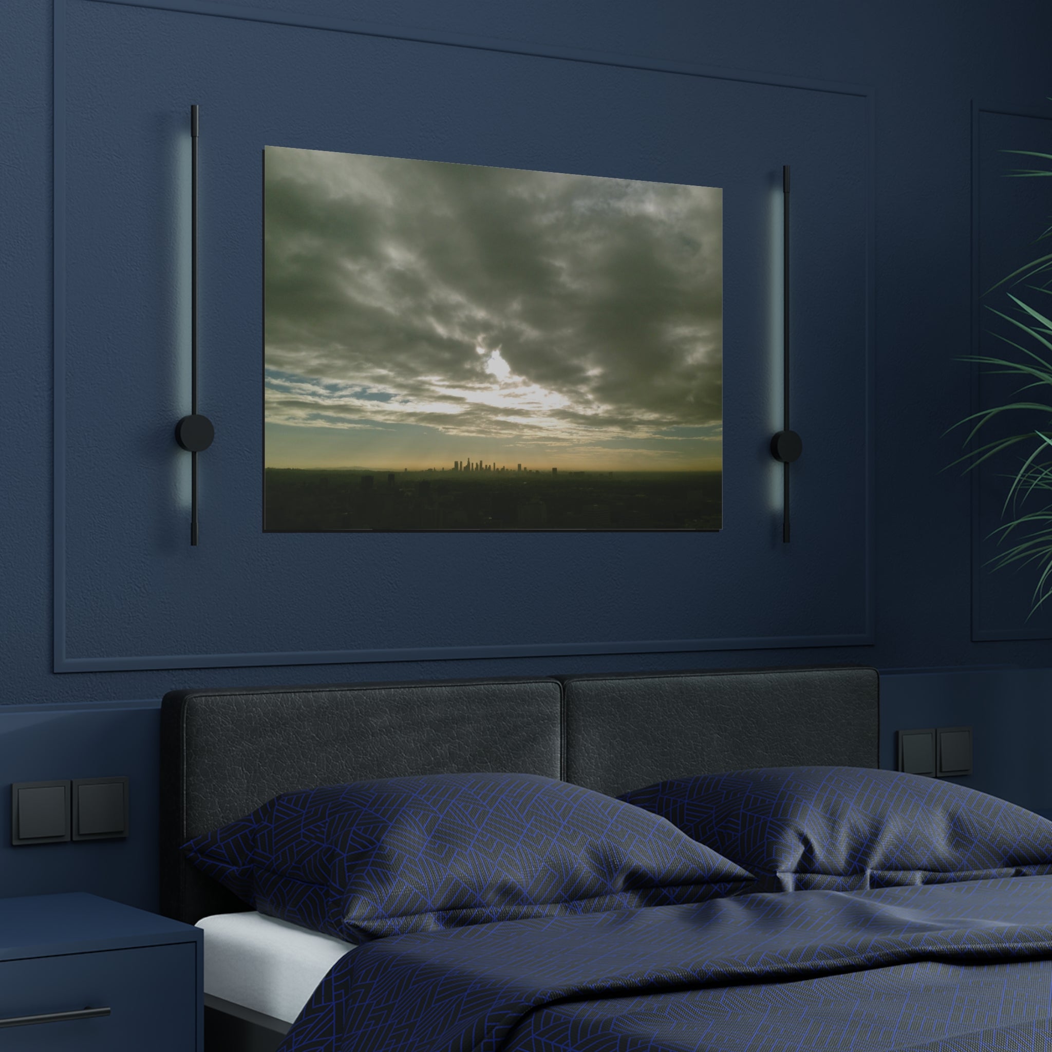 Clouds descending on Los Angeles, California - Satin Poster (300gsm)