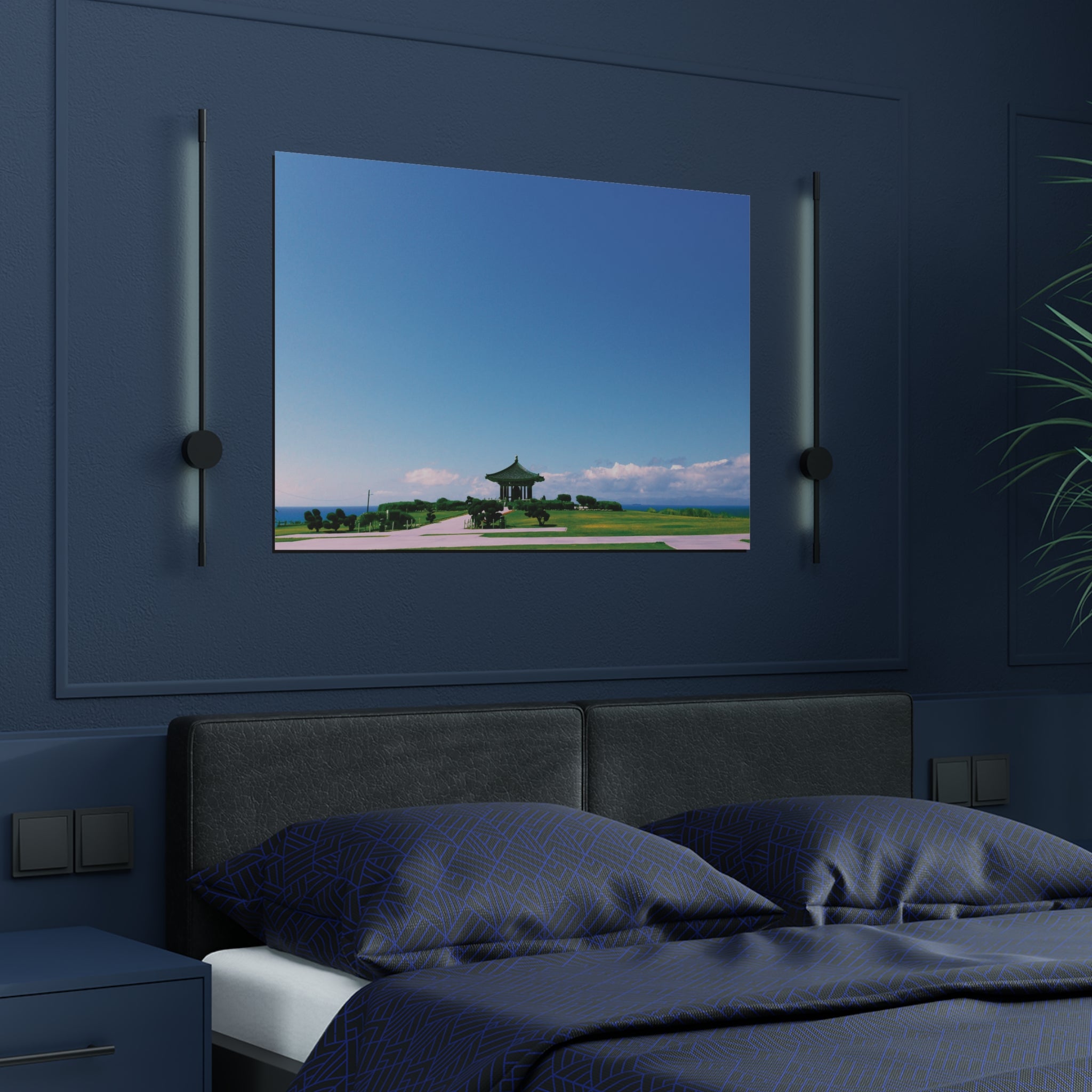 The Korean Bell of Friendship in Angel's Gate Park, San Pedro, Los Angeles, California - Satin Poster (300gsm)