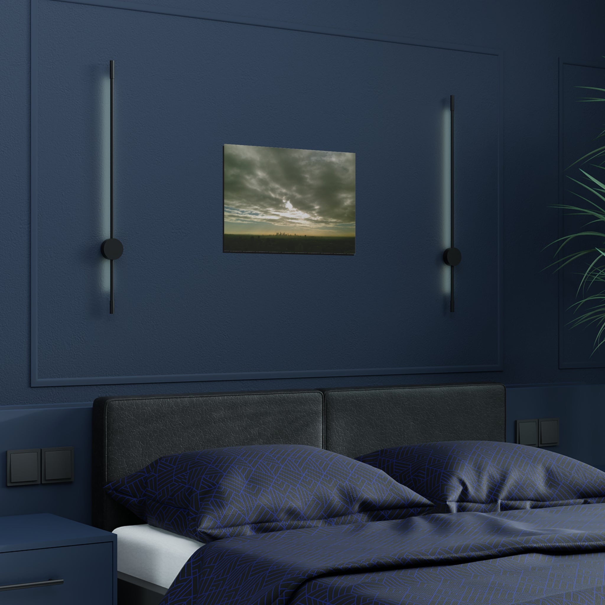 Clouds descending on Los Angeles, California - Satin Poster (300gsm)