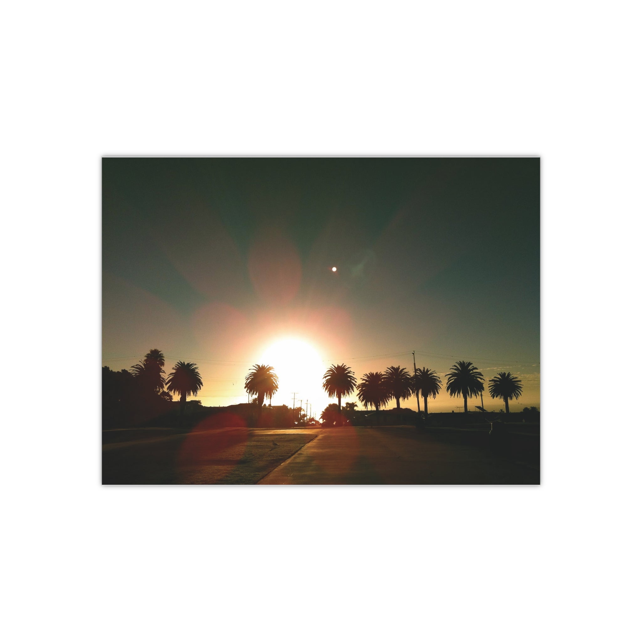 Sunset over Angel's Gate Park, in the San Pedro, California - Satin Poster (300gsm)