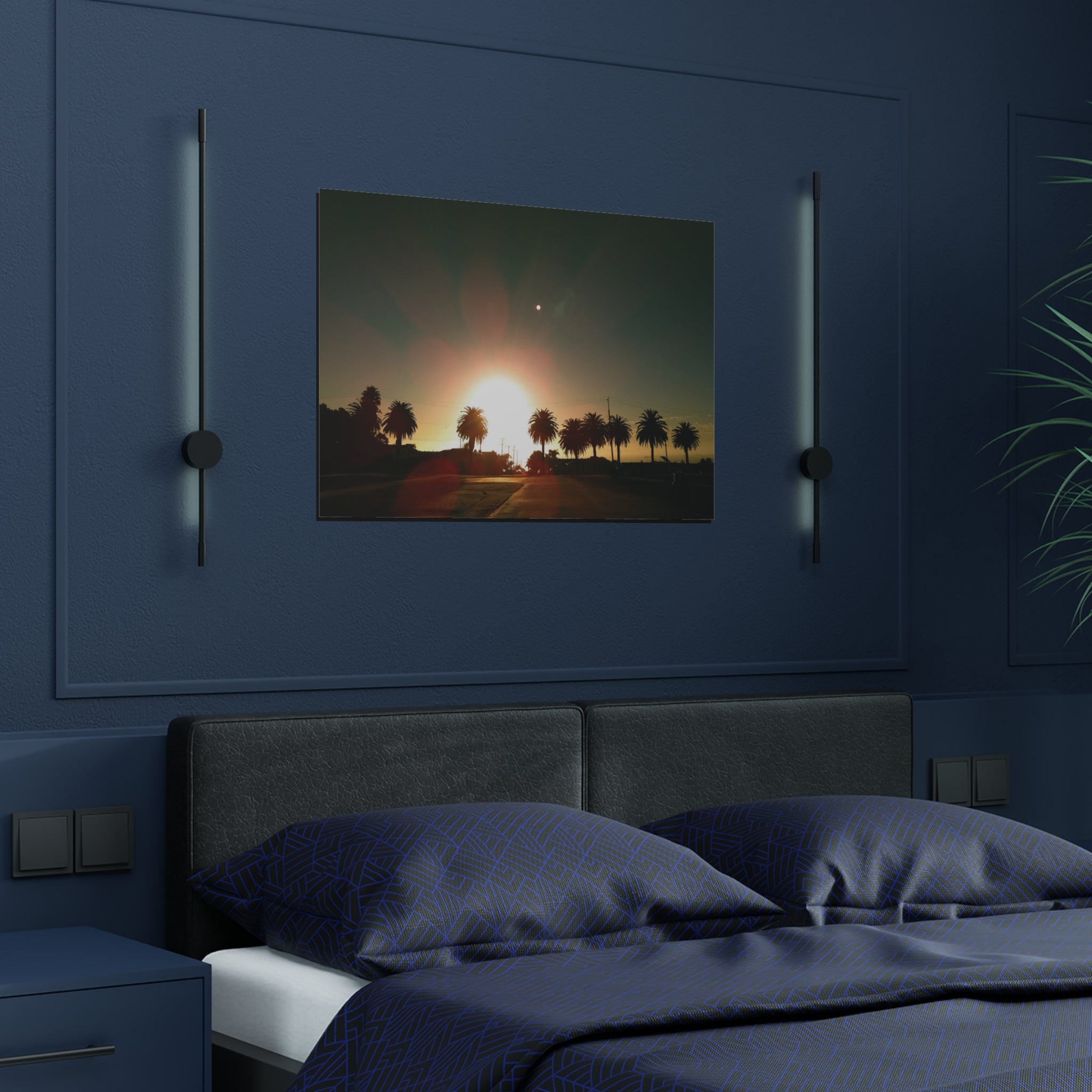 Sunset over Angel's Gate Park, in the San Pedro, California - Satin Poster (300gsm)