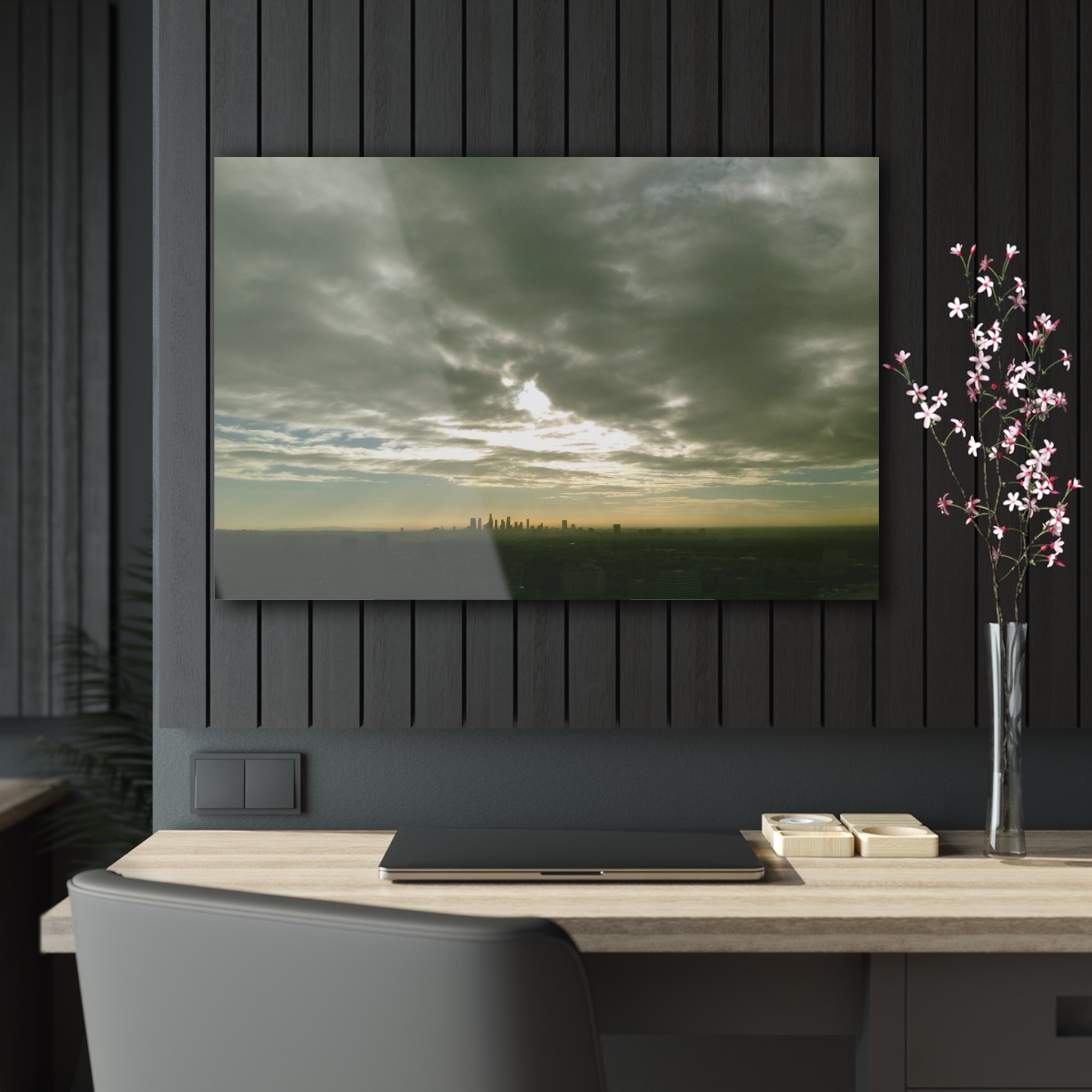 Clouds descending on Los Angeles, California - Acrylic Print