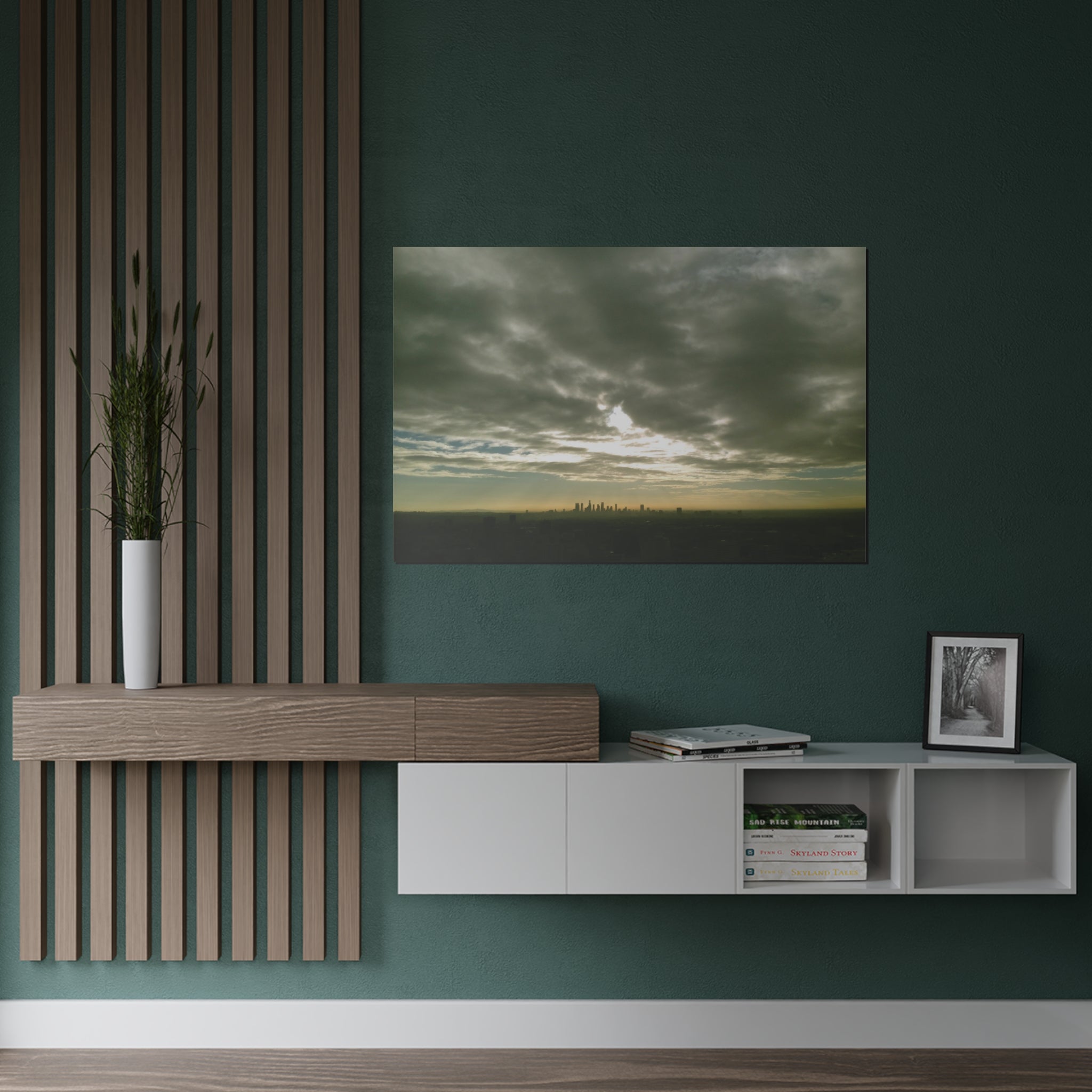 Clouds descending on Los Angeles, California - Satin Poster (300gsm)