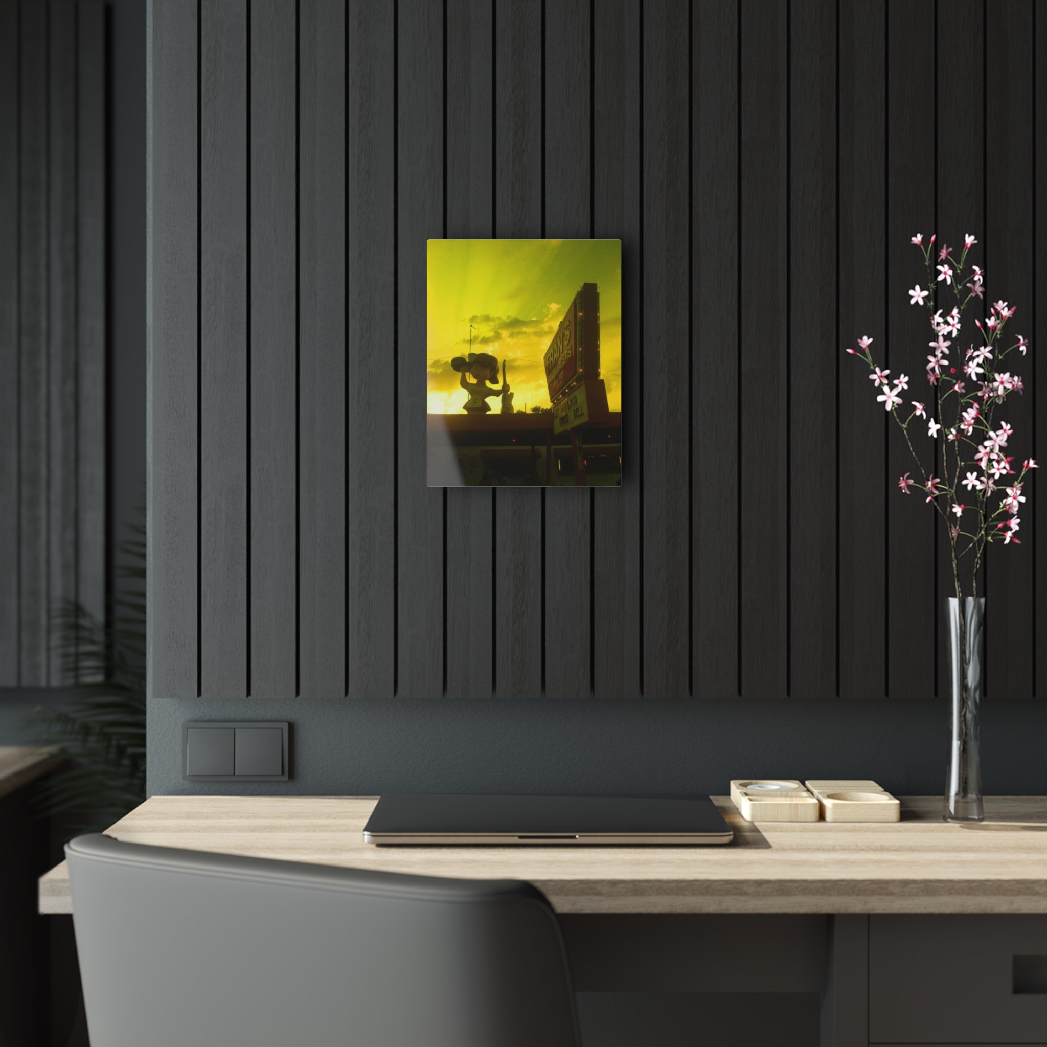 Sunset on Fran's Hamburgers in Austin, Texas - Acrylic Print