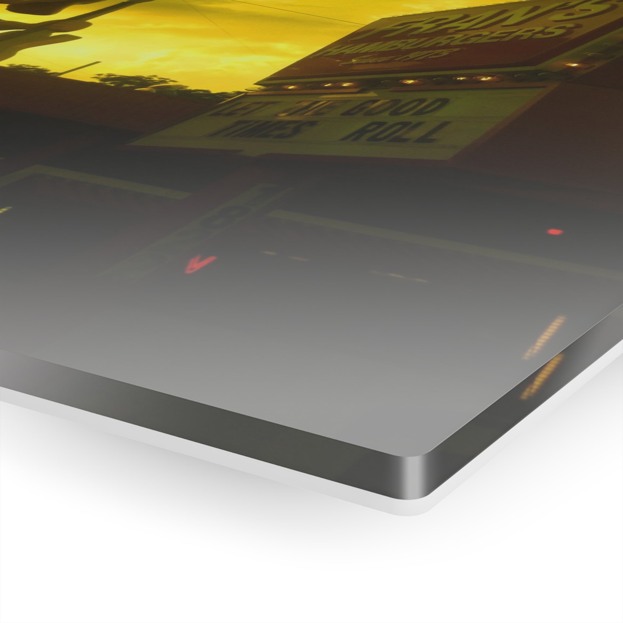 Sunset on Fran's Hamburgers in Austin, Texas - Acrylic Print