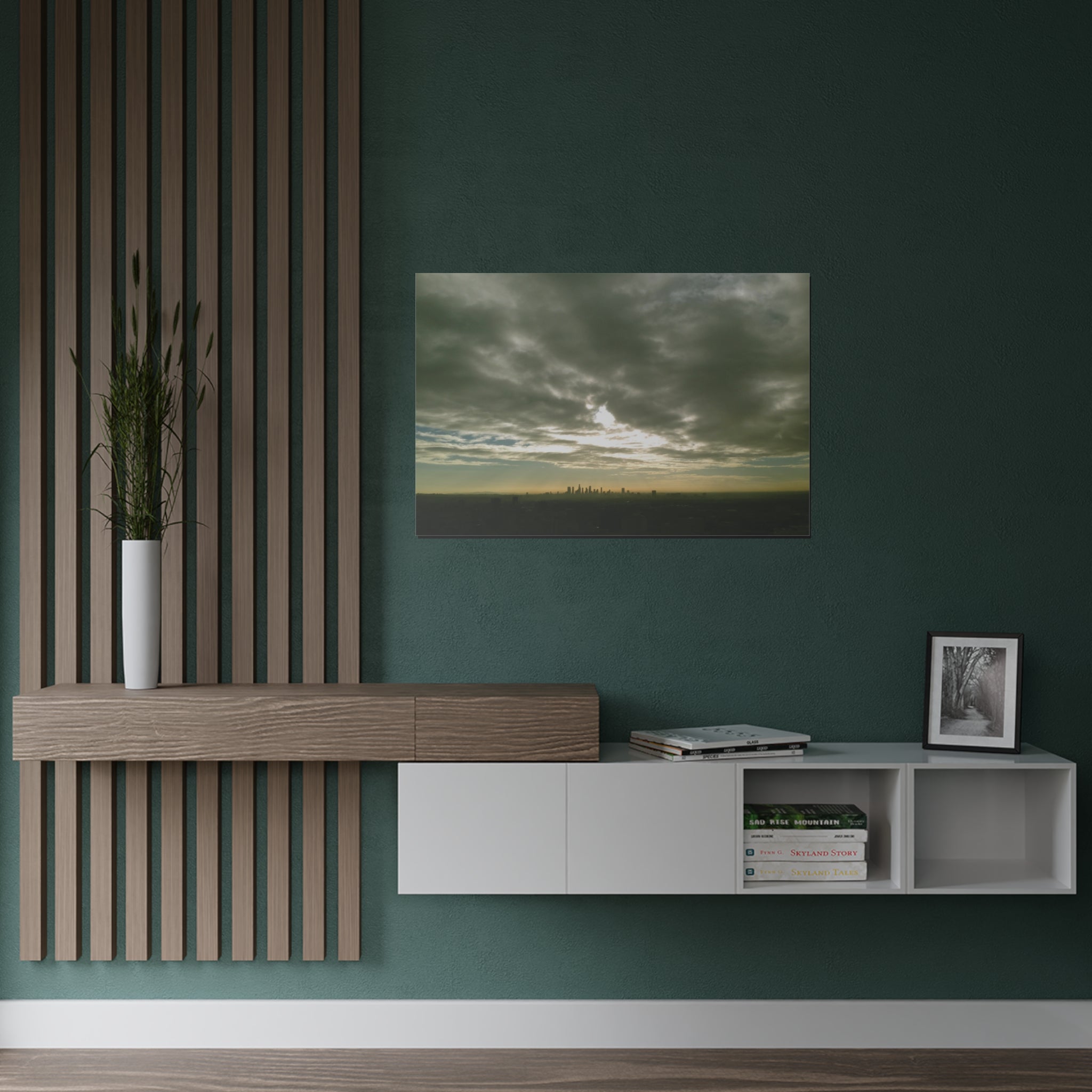 Clouds descending on Los Angeles, California - Satin Poster (300gsm)