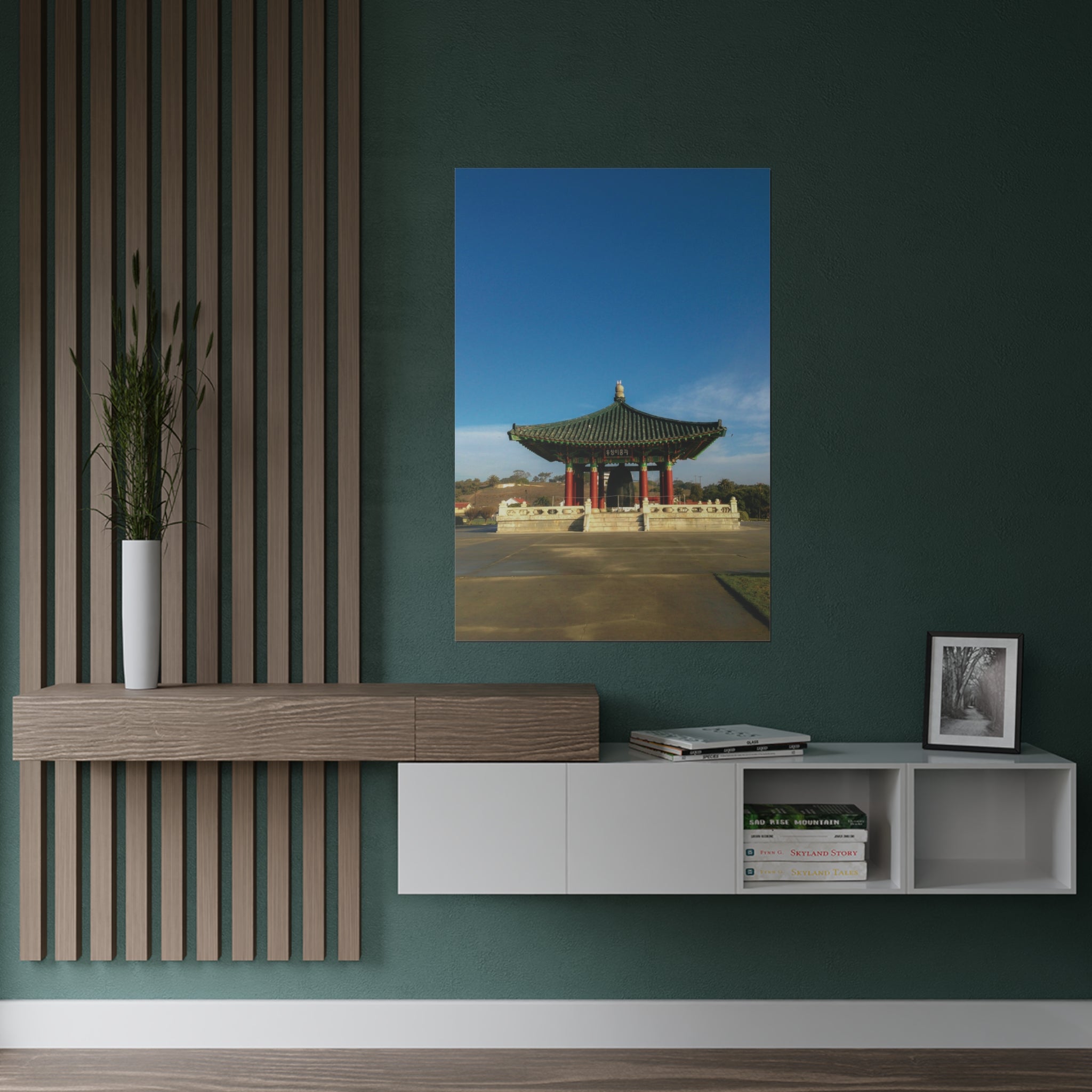 The Korean Bell of Friendship in Angel's Gate Park, San Pedro, Los Angeles, California - Satin Poster (300gsm)