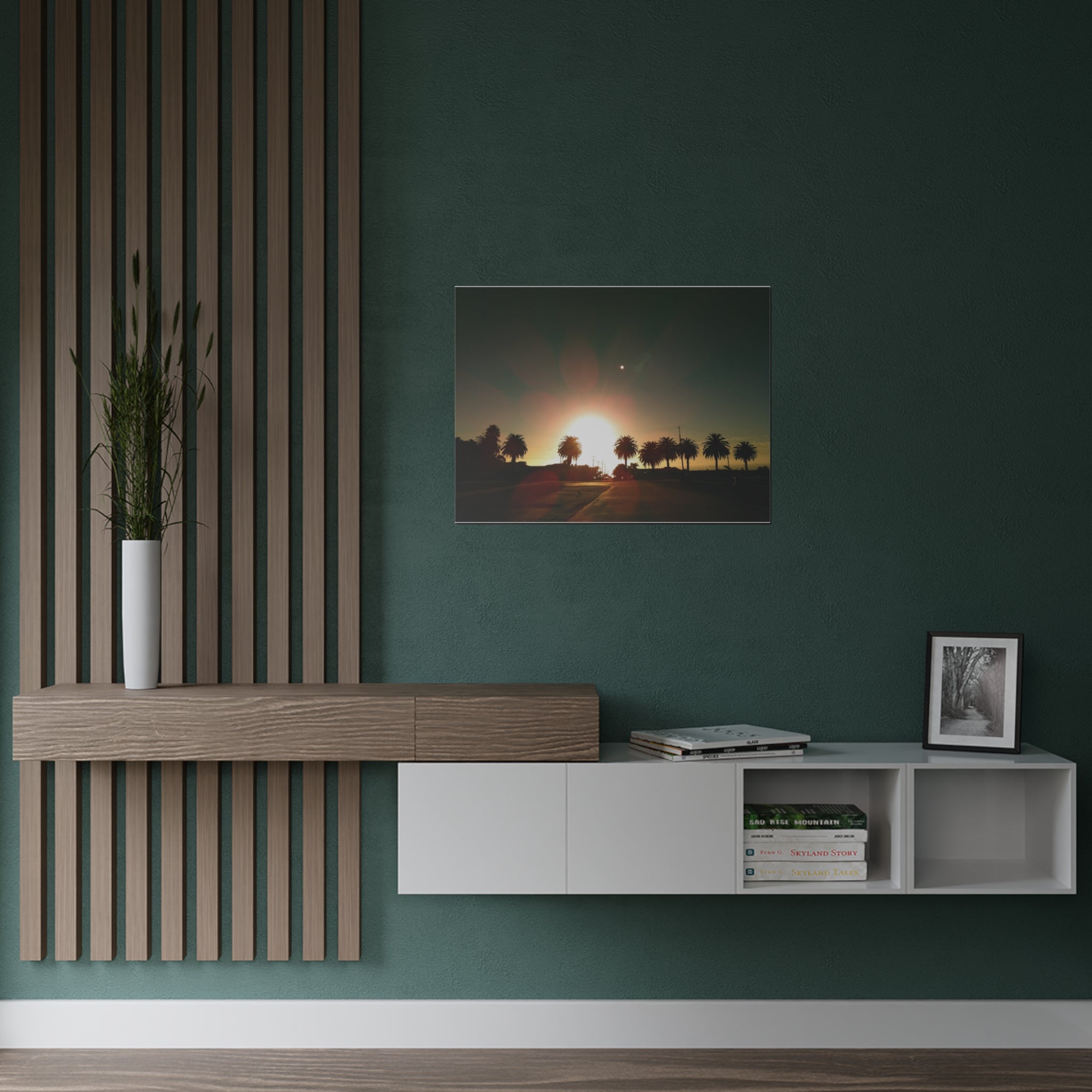 Sunset over Angel's Gate Park, in the San Pedro, California - Satin Poster (300gsm)