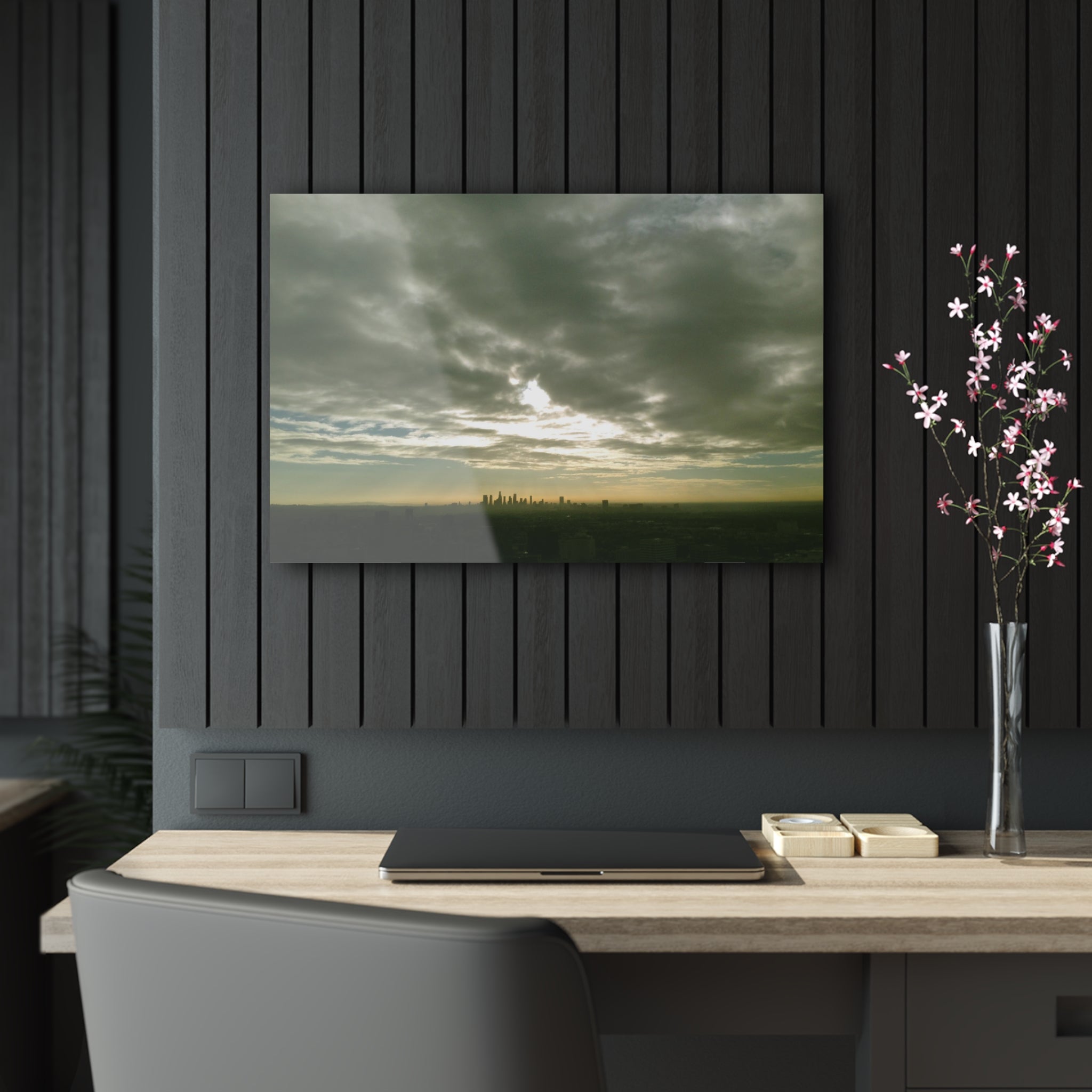 Clouds descending on Los Angeles, California - Acrylic Print