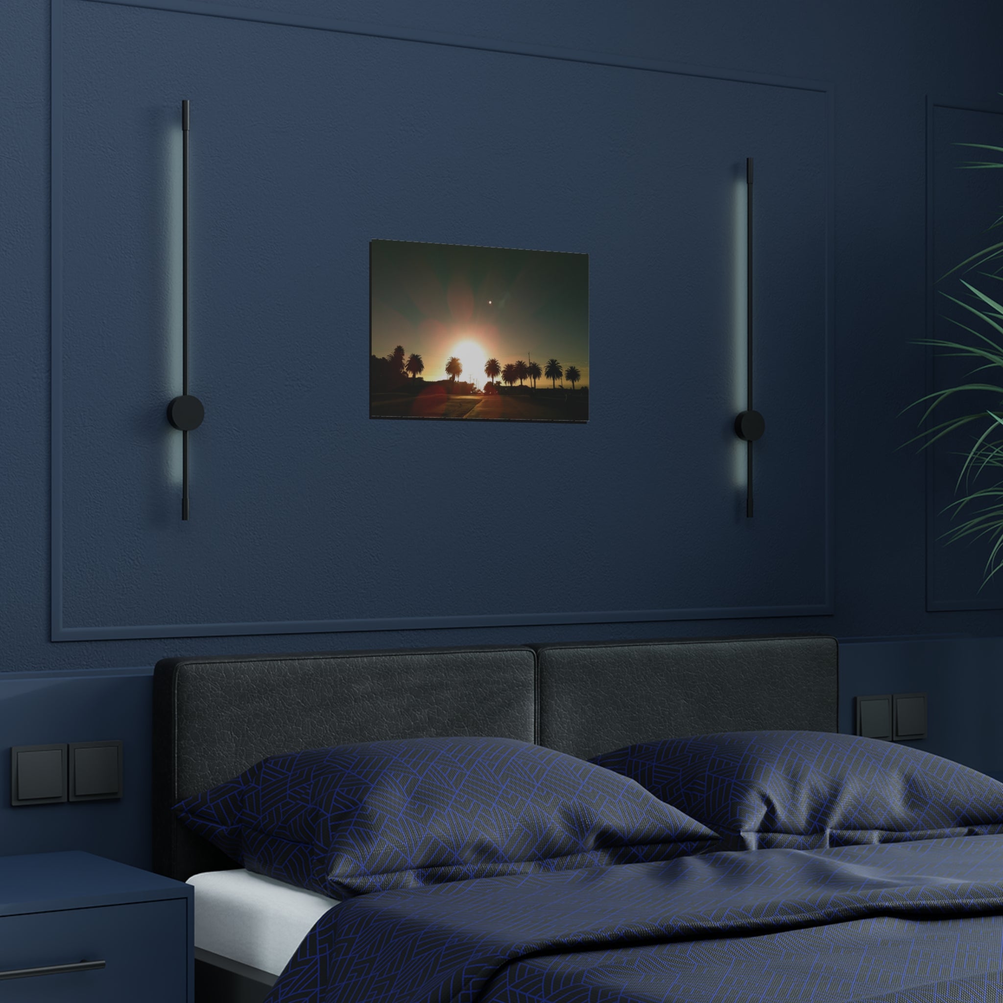 Sunset over Angel's Gate Park, in the San Pedro, California - Satin Poster (300gsm)