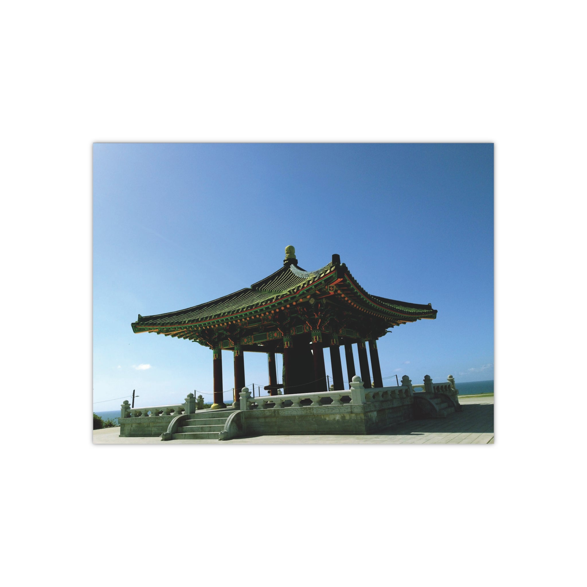 The Korean Bell of Friendship in Angel's Gate Park, San Pedro, Los Angeles, California - Satin Poster (300gsm)