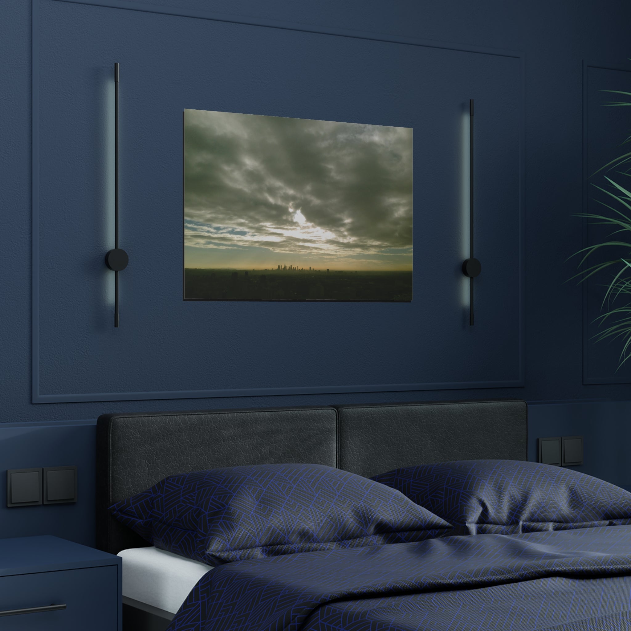 Clouds descending on Los Angeles, California - Satin Poster (300gsm)