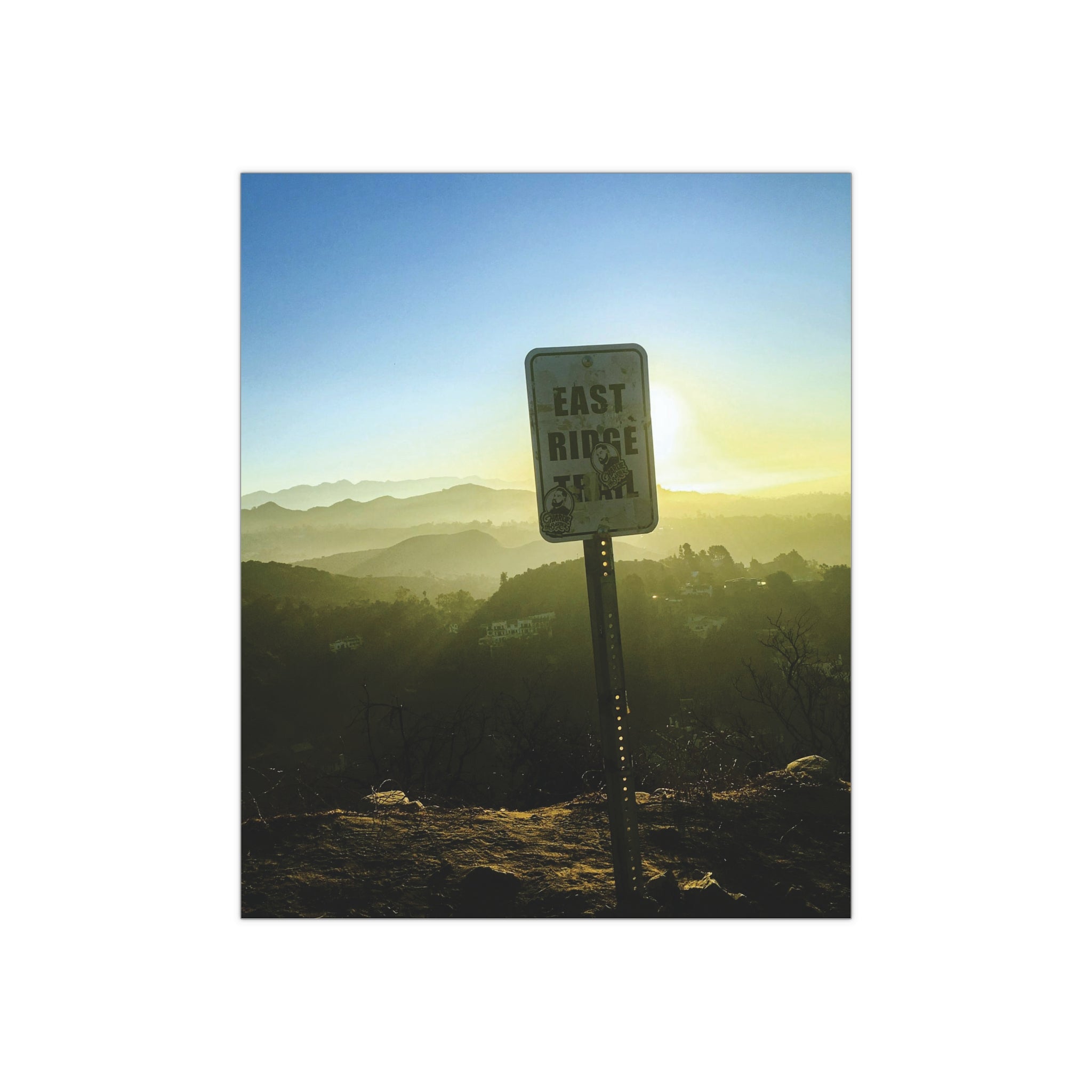 Sunrise on East Ridge Trail, Runyon Canyon, Los Angeles, California - Satin Poster (300gsm)