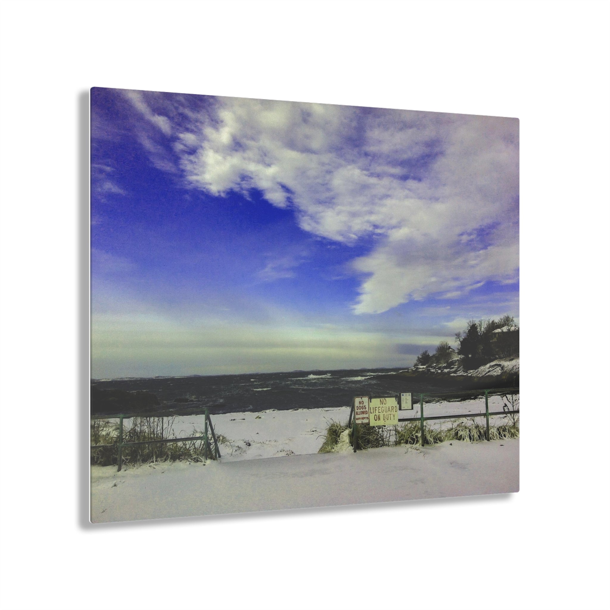 A Snowy Beach in Rockport, Massachusetts - Acrylic Print