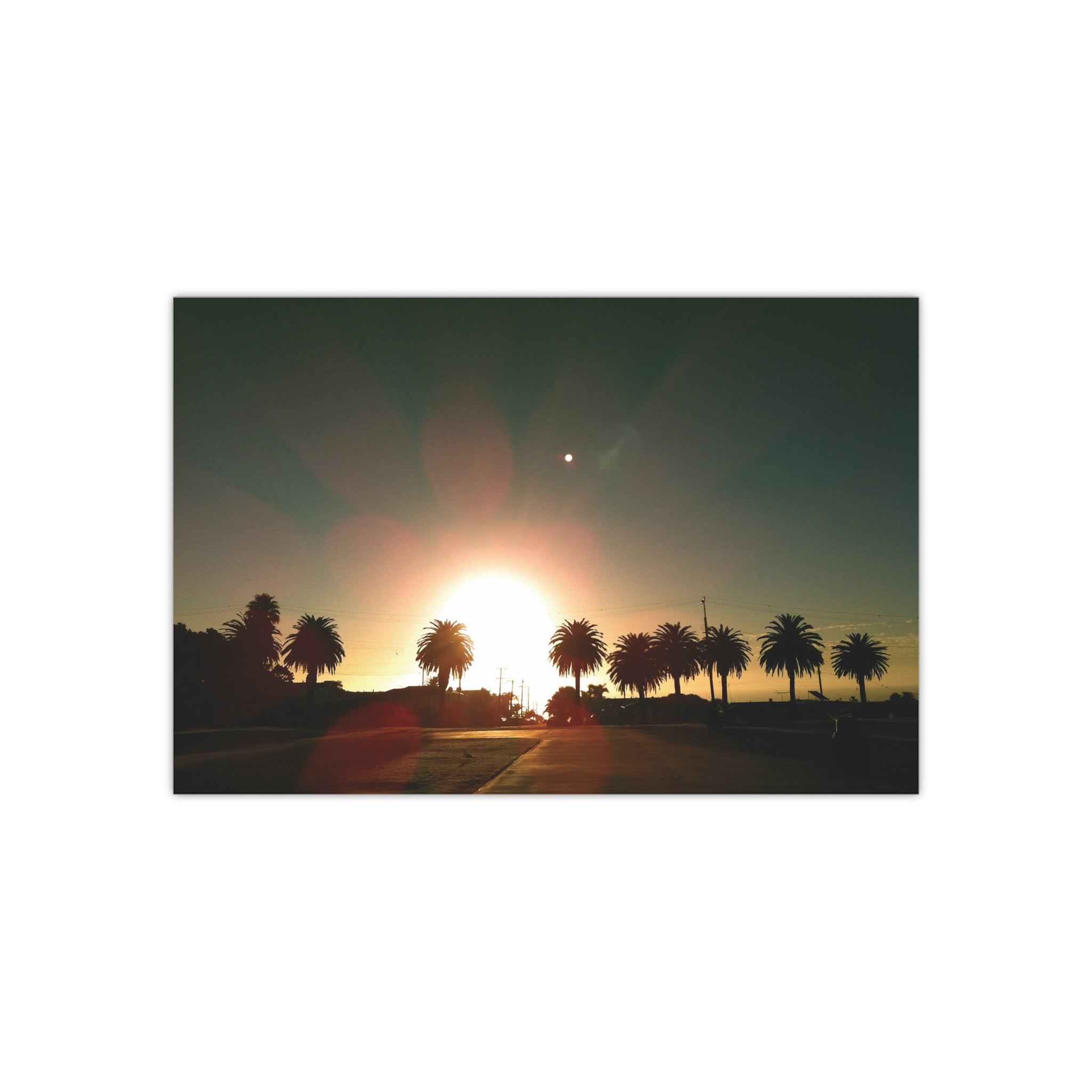 Sunset over Angel's Gate Park, in the San Pedro, California - Satin Poster (300gsm)