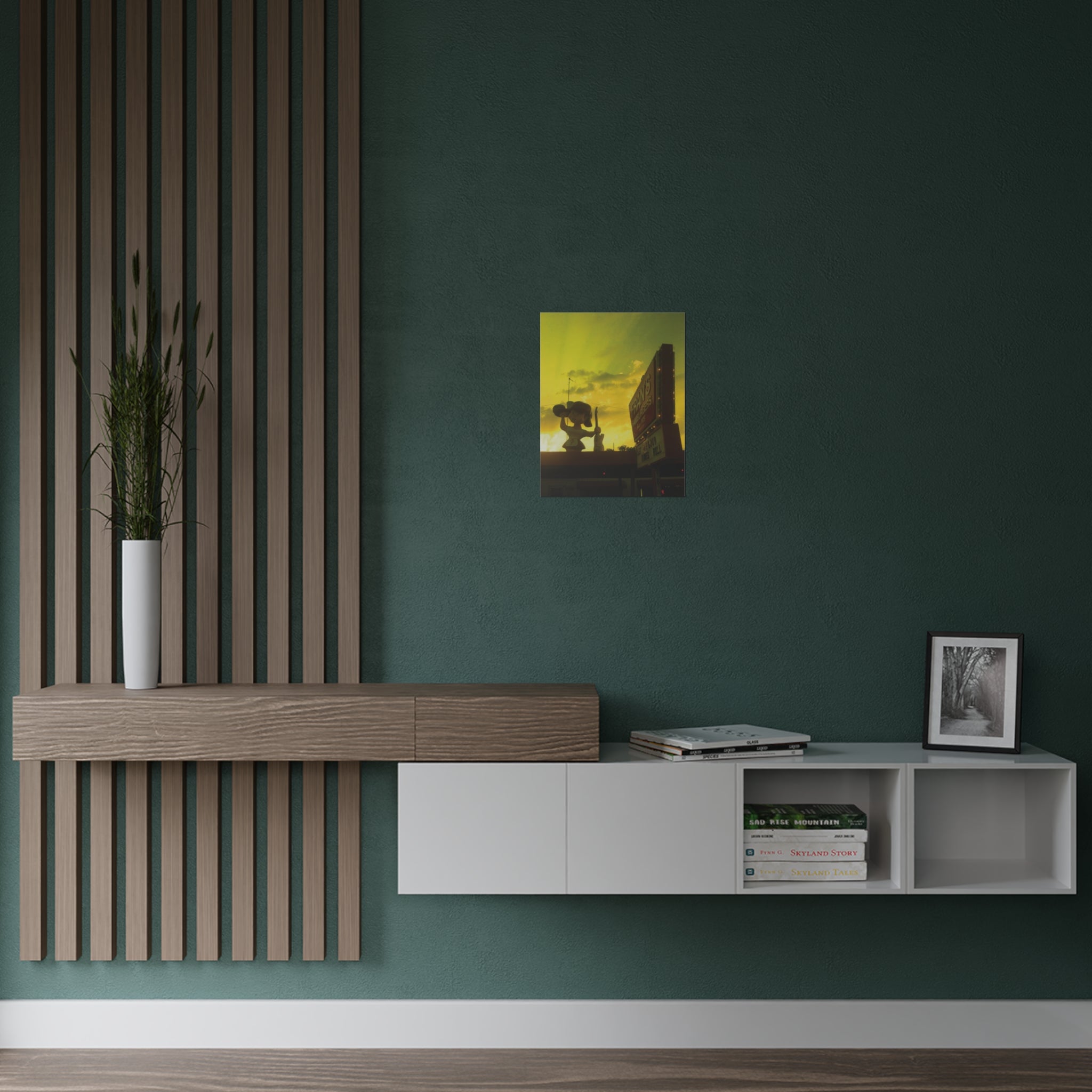 Sunset on Fran's Hamburgers in Austin, Texas - Satin Poster (300gsm)