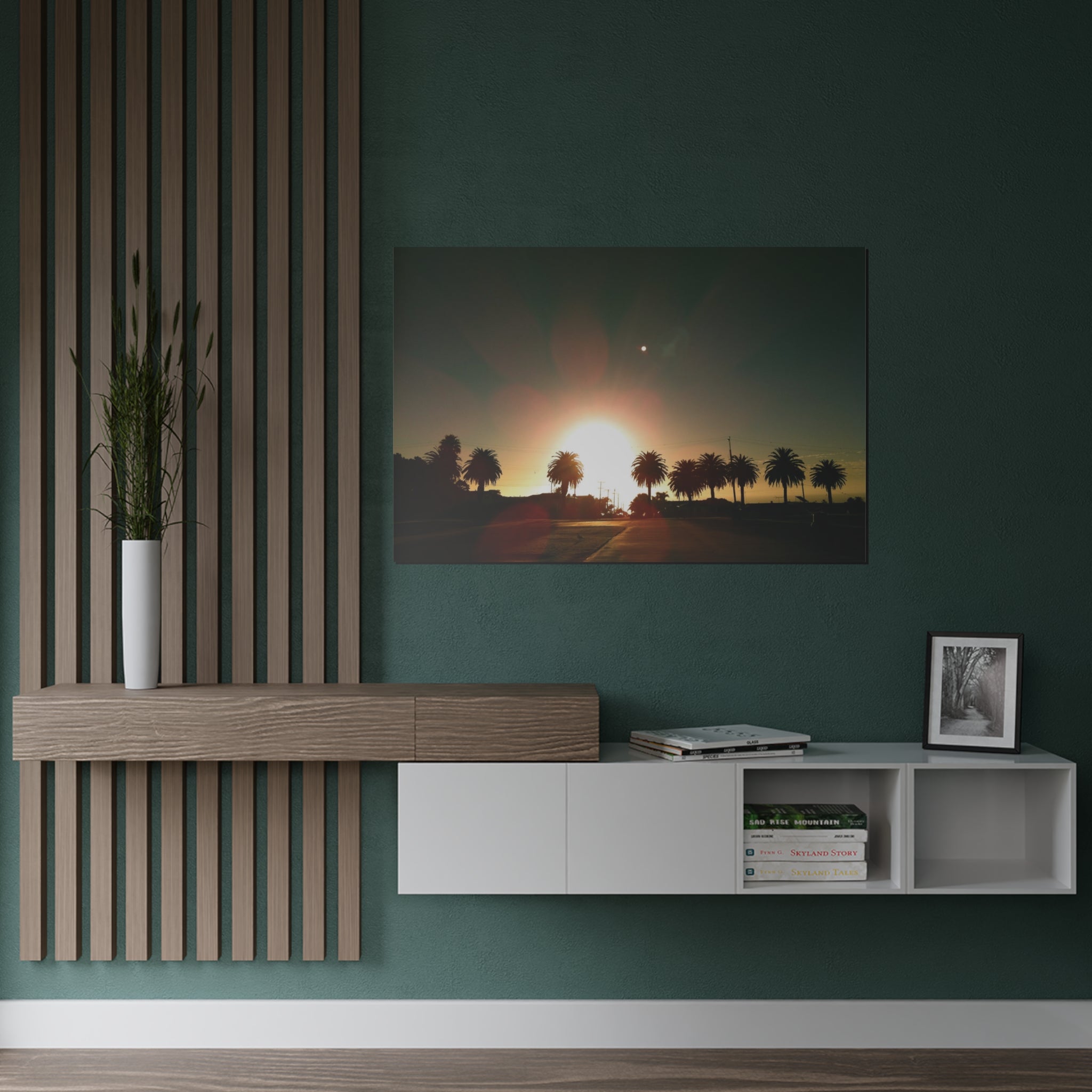 Sunset over Angel's Gate Park, in the San Pedro, California - Satin Poster (300gsm)