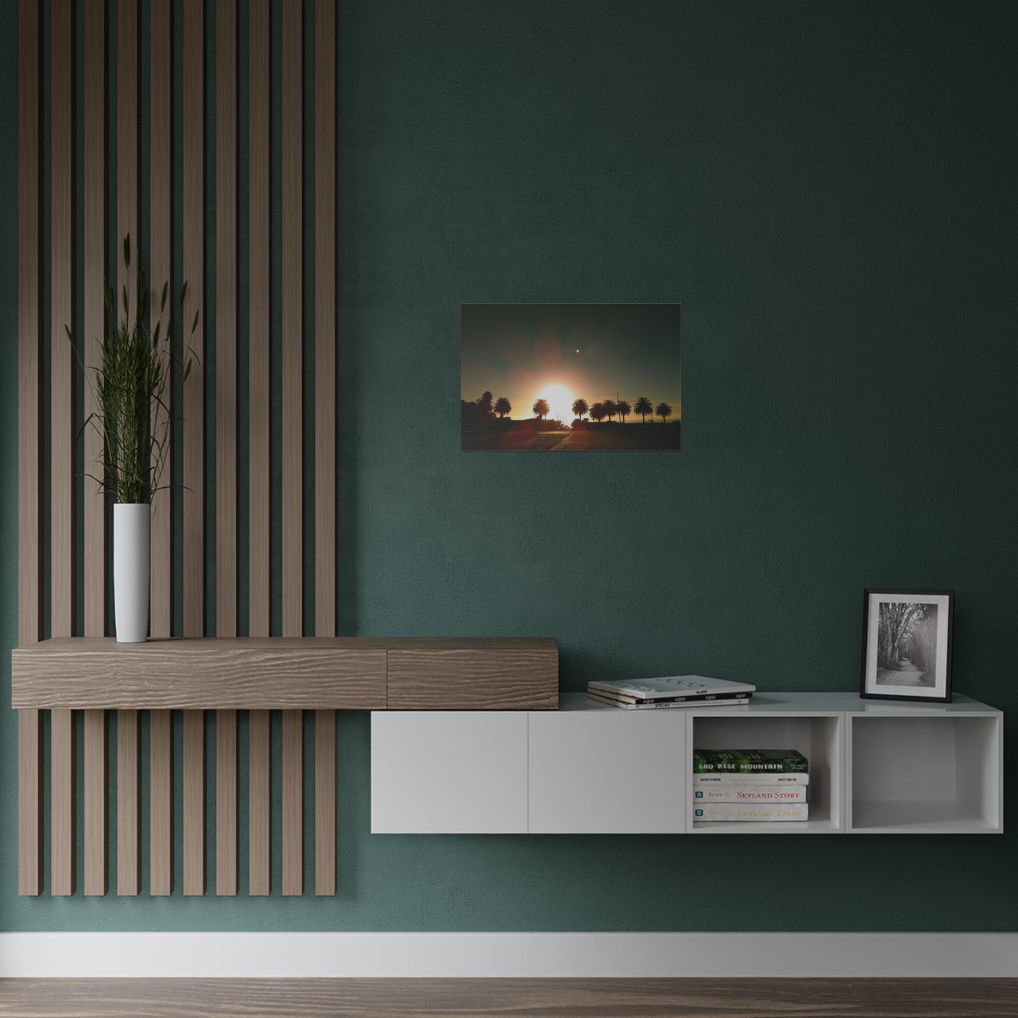 Sunset over Angel's Gate Park, in the San Pedro, California - Satin Poster (300gsm)