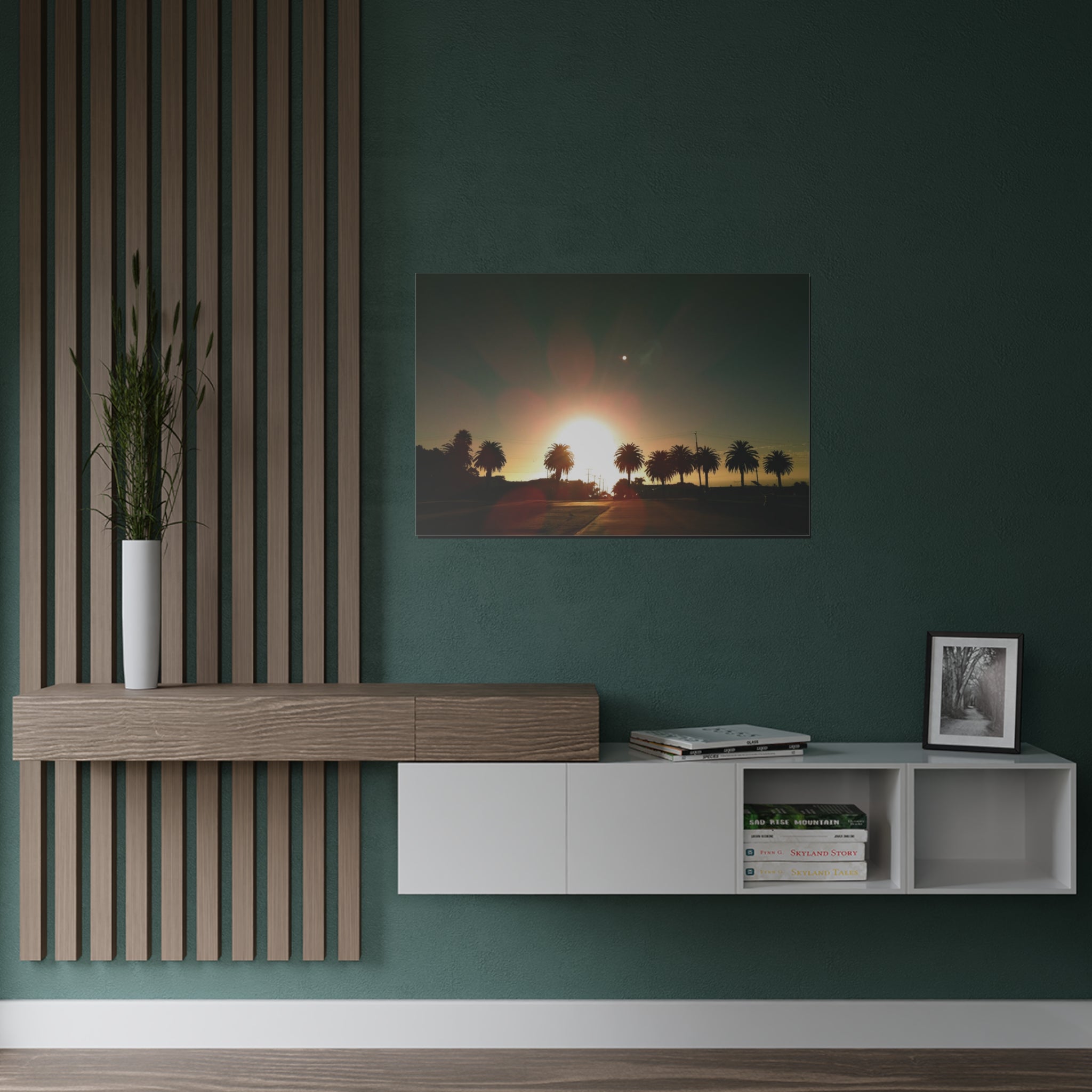 Sunset over Angel's Gate Park, in the San Pedro, California - Satin Poster (300gsm)