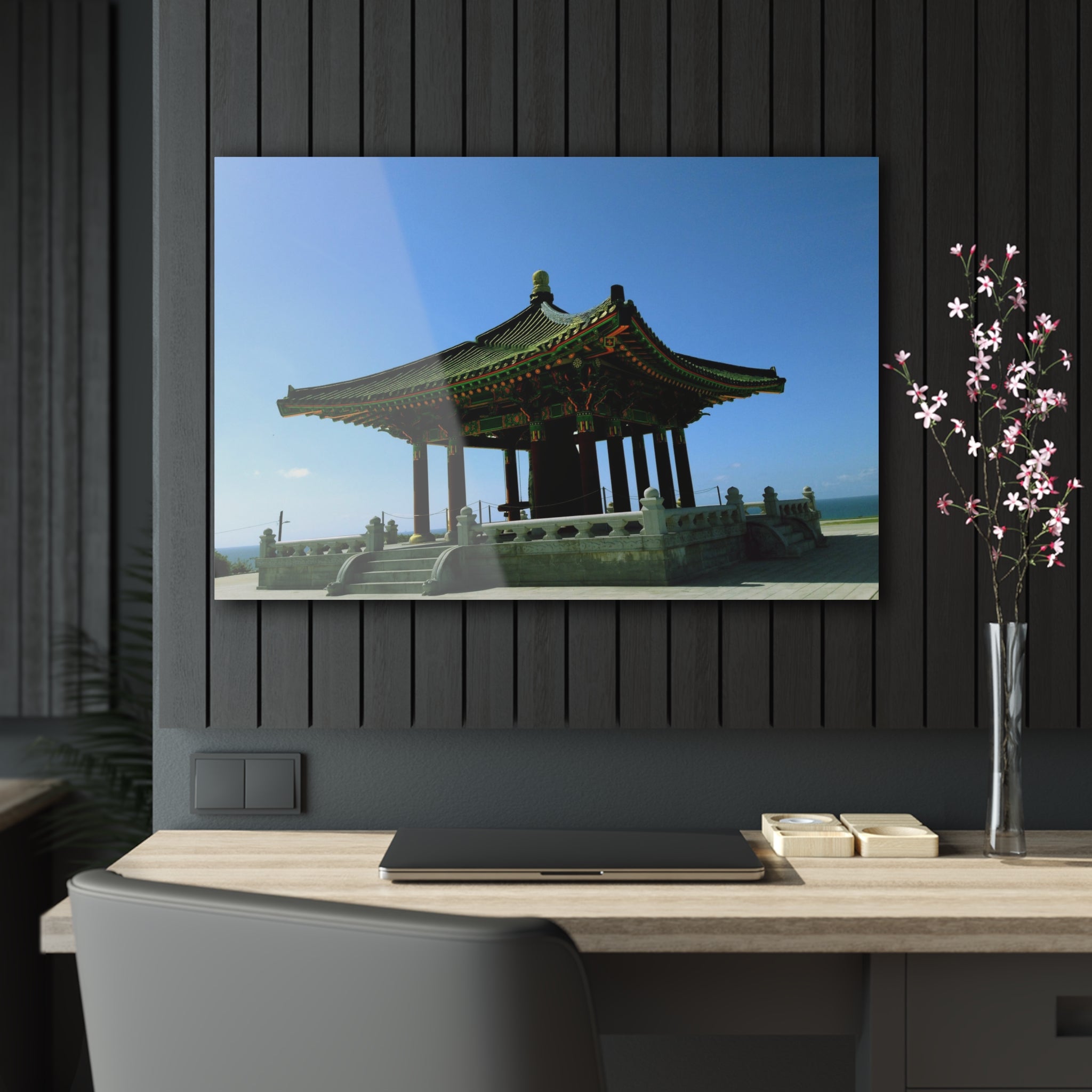 The Korean Bell of Friendship in Angel's Gate Park, San Pedro, Los Angeles, California - Acrylic Print