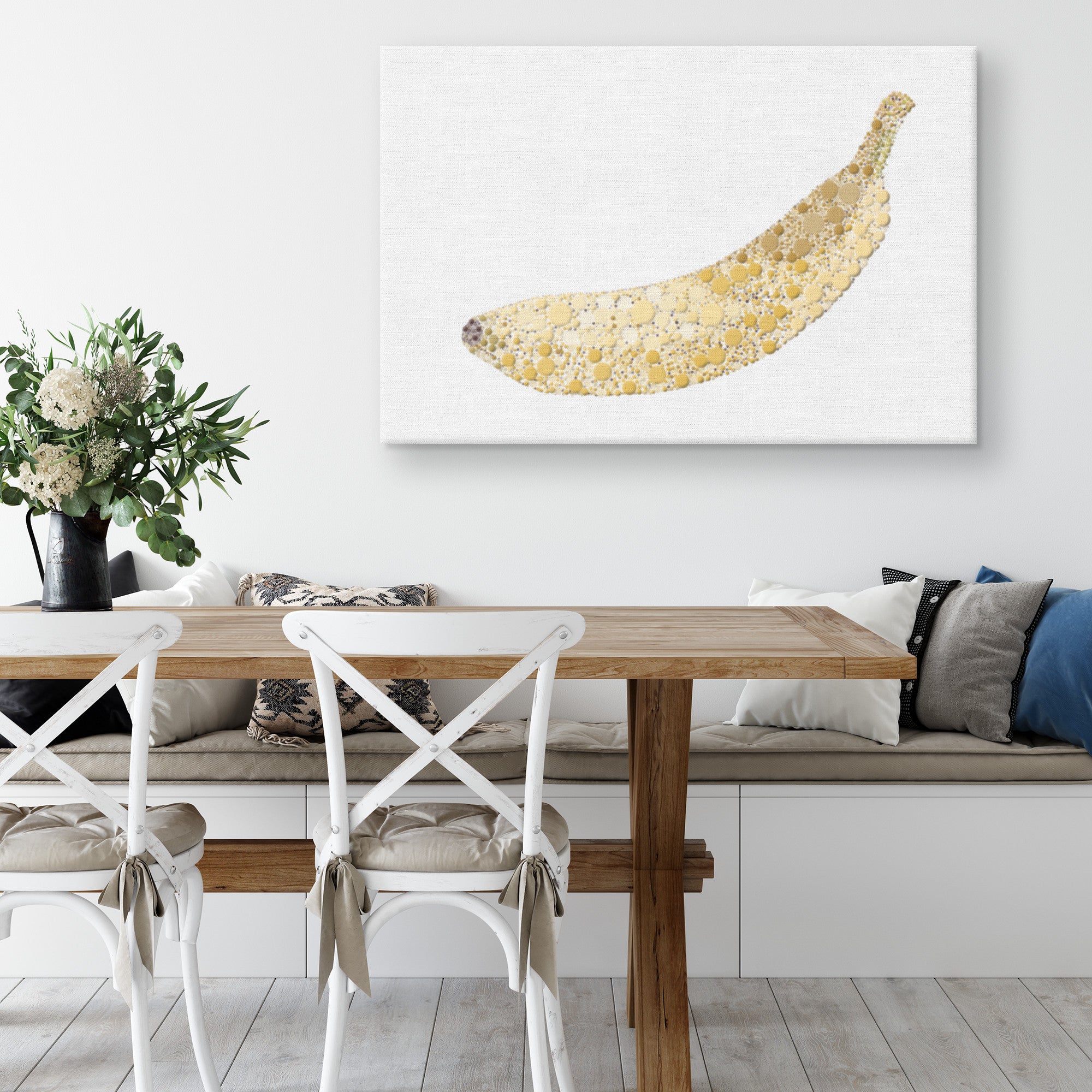 Ishihara Yellow Banana Fruit Abstract Canvas Print
