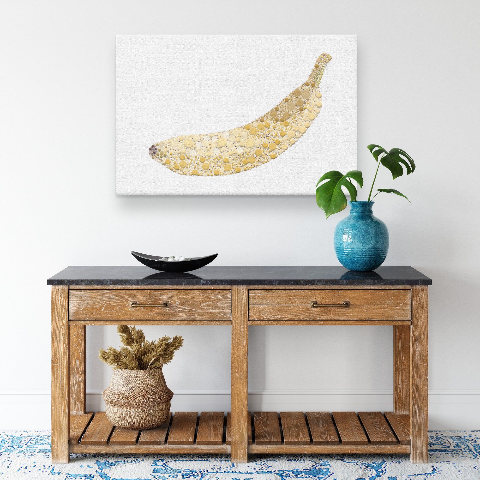Ishihara Yellow Banana Fruit Abstract Canvas Print