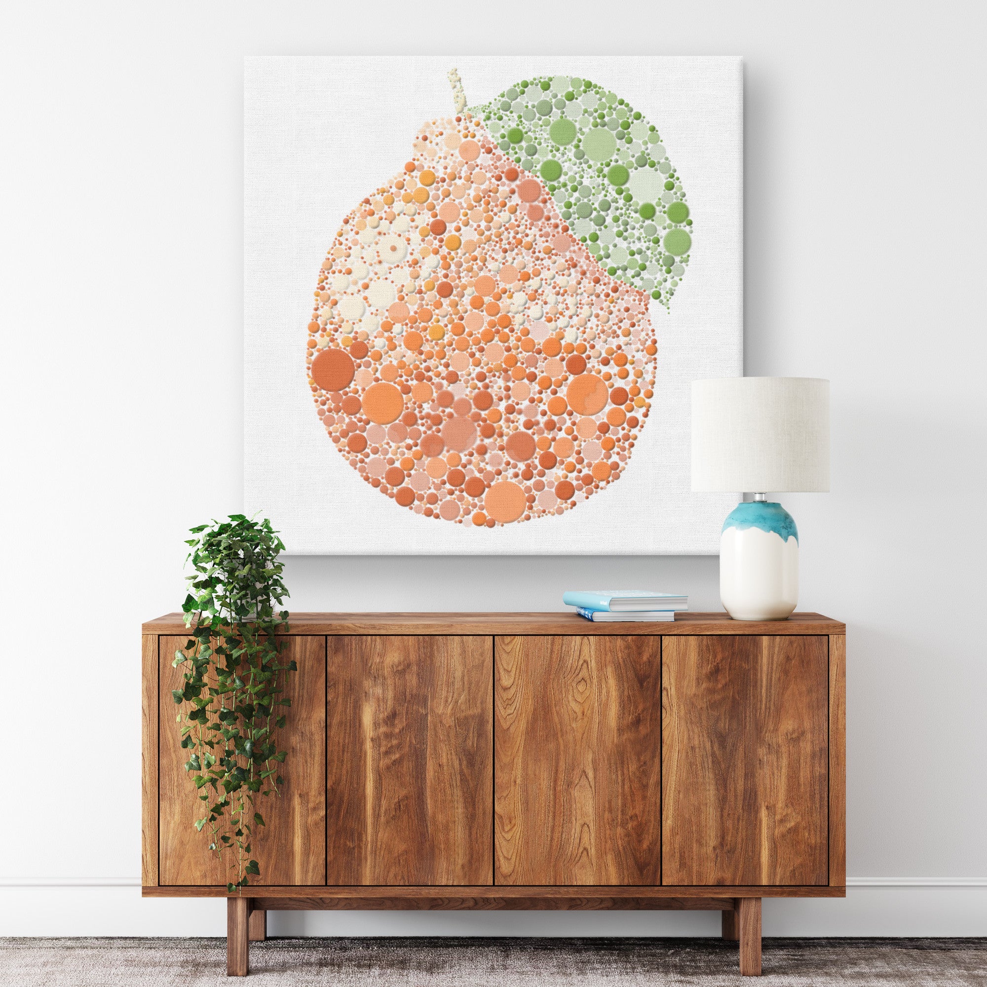 Ishihara Tangelo Fruit Abstract Artwork Canvas Print