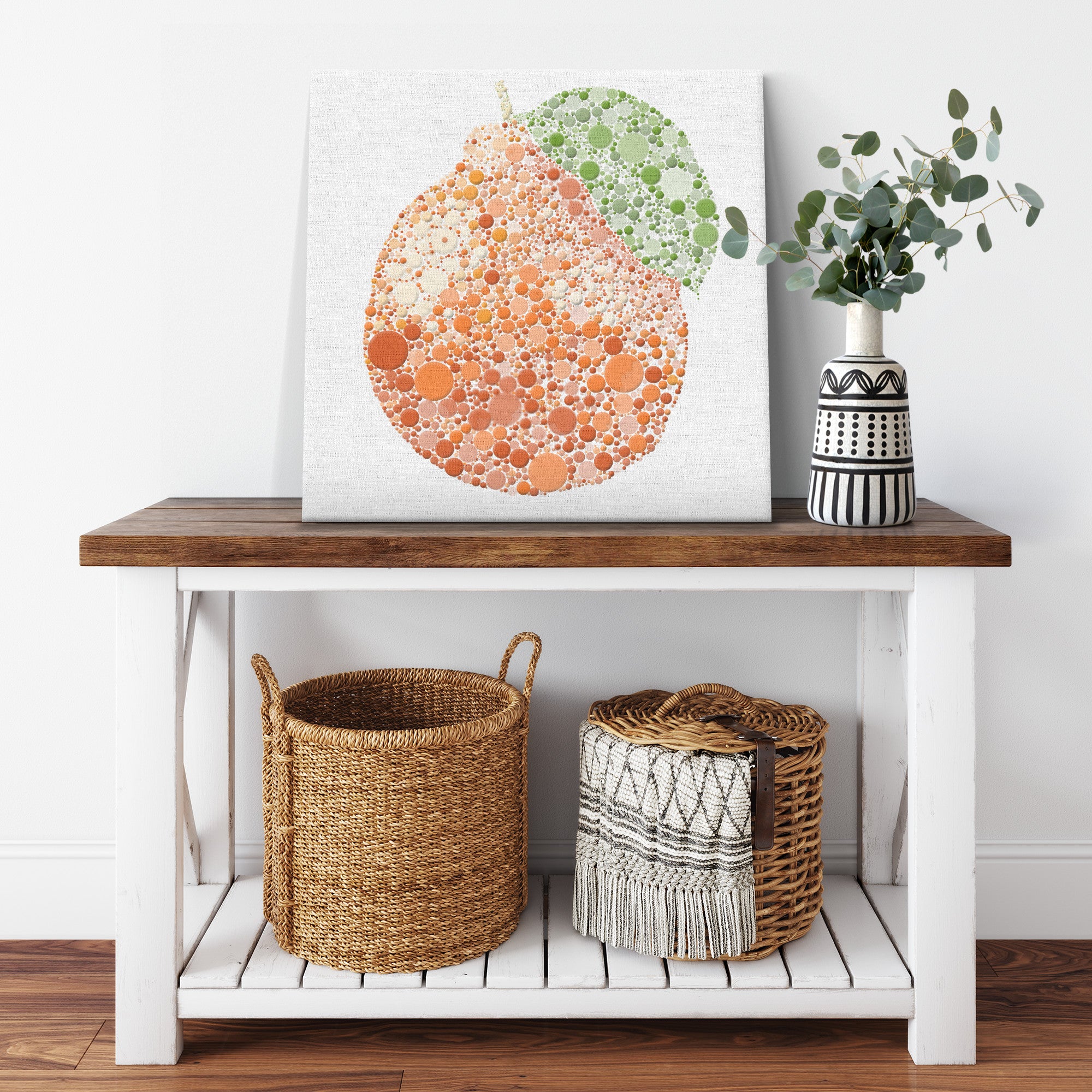 Ishihara Tangelo Fruit Abstract Artwork Canvas Print