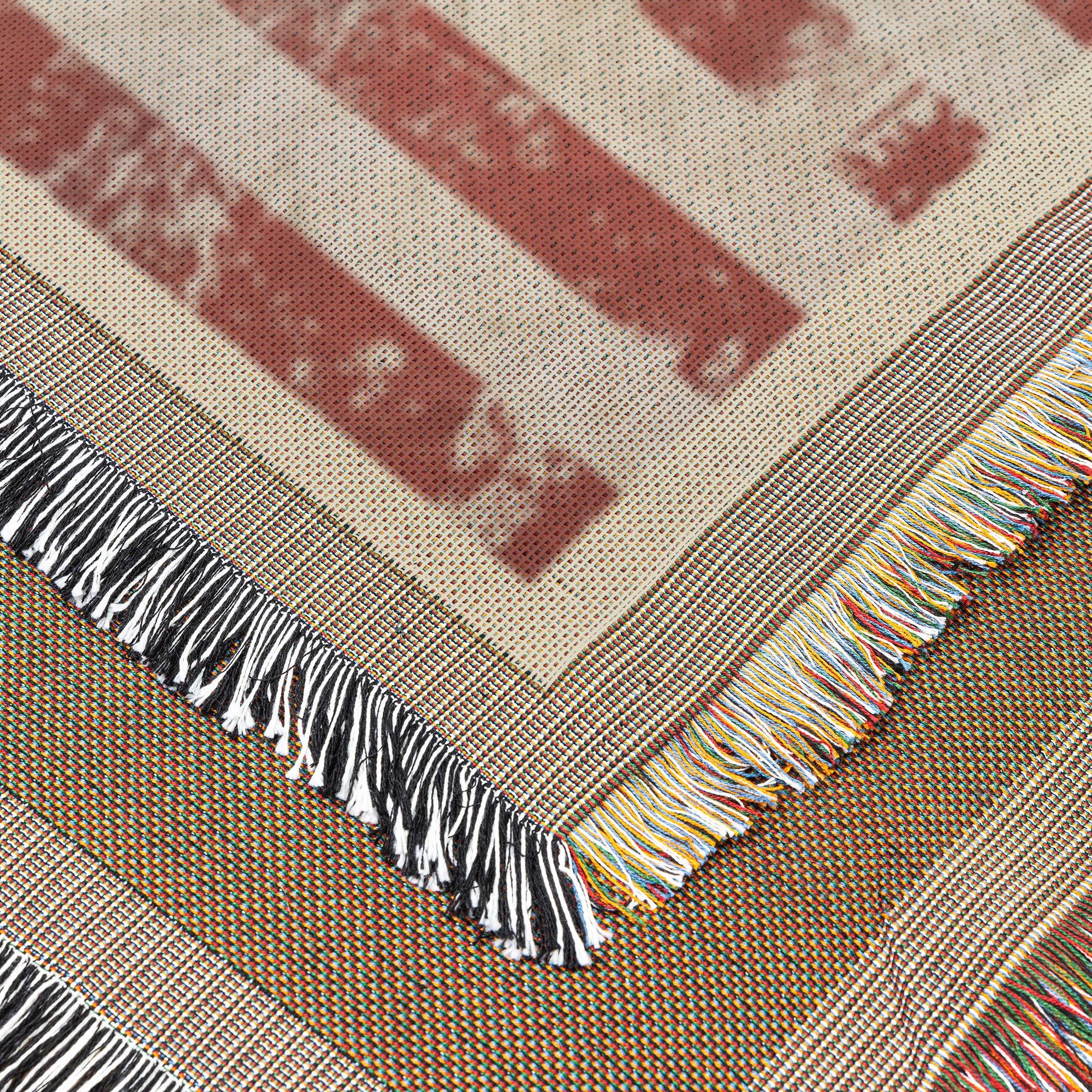 Rustic US Flag Woven Blanket with Free Shipping!