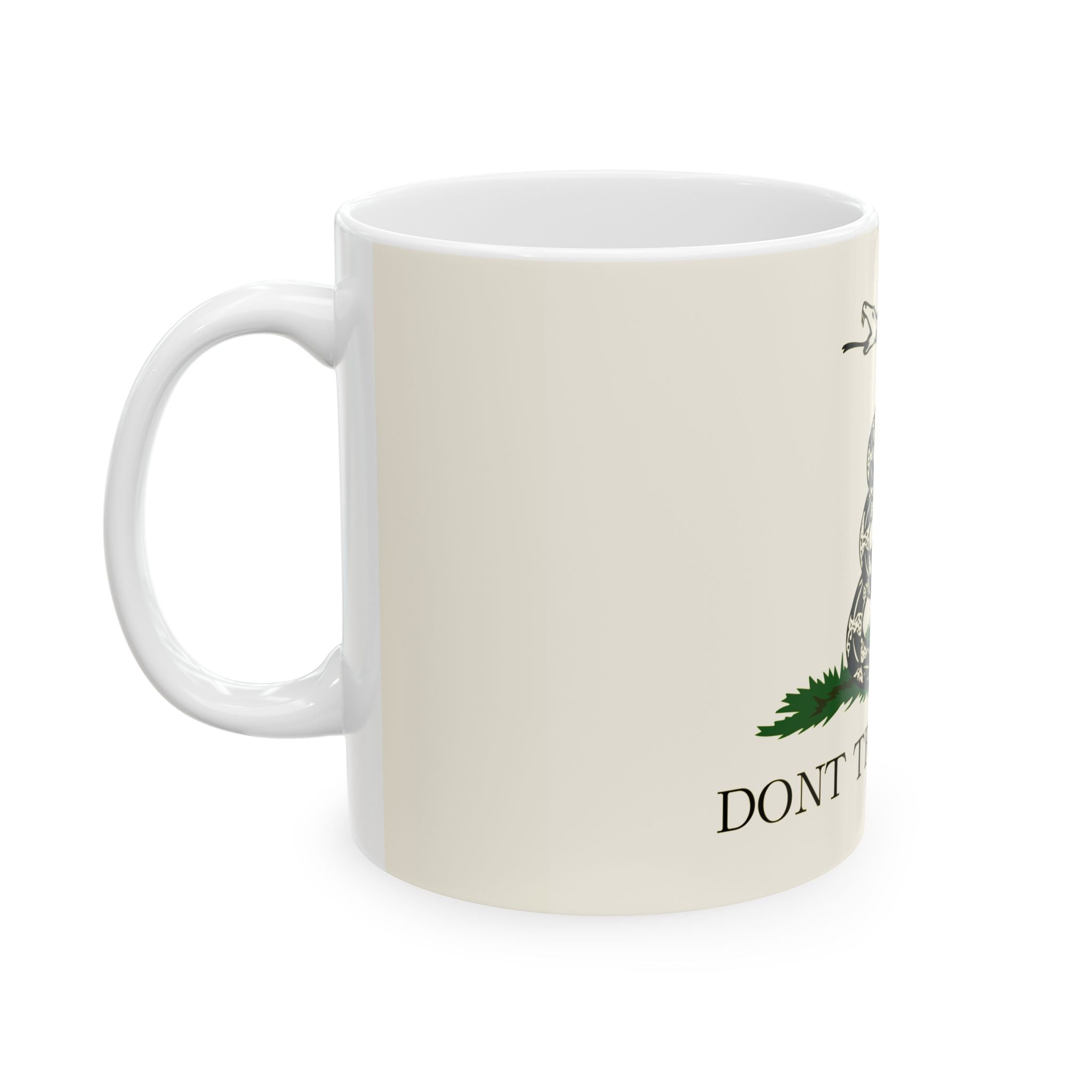 Gadsden flag "Dont Tread on Me" Beige Cream Ceramic Mug, (11oz, 15oz)