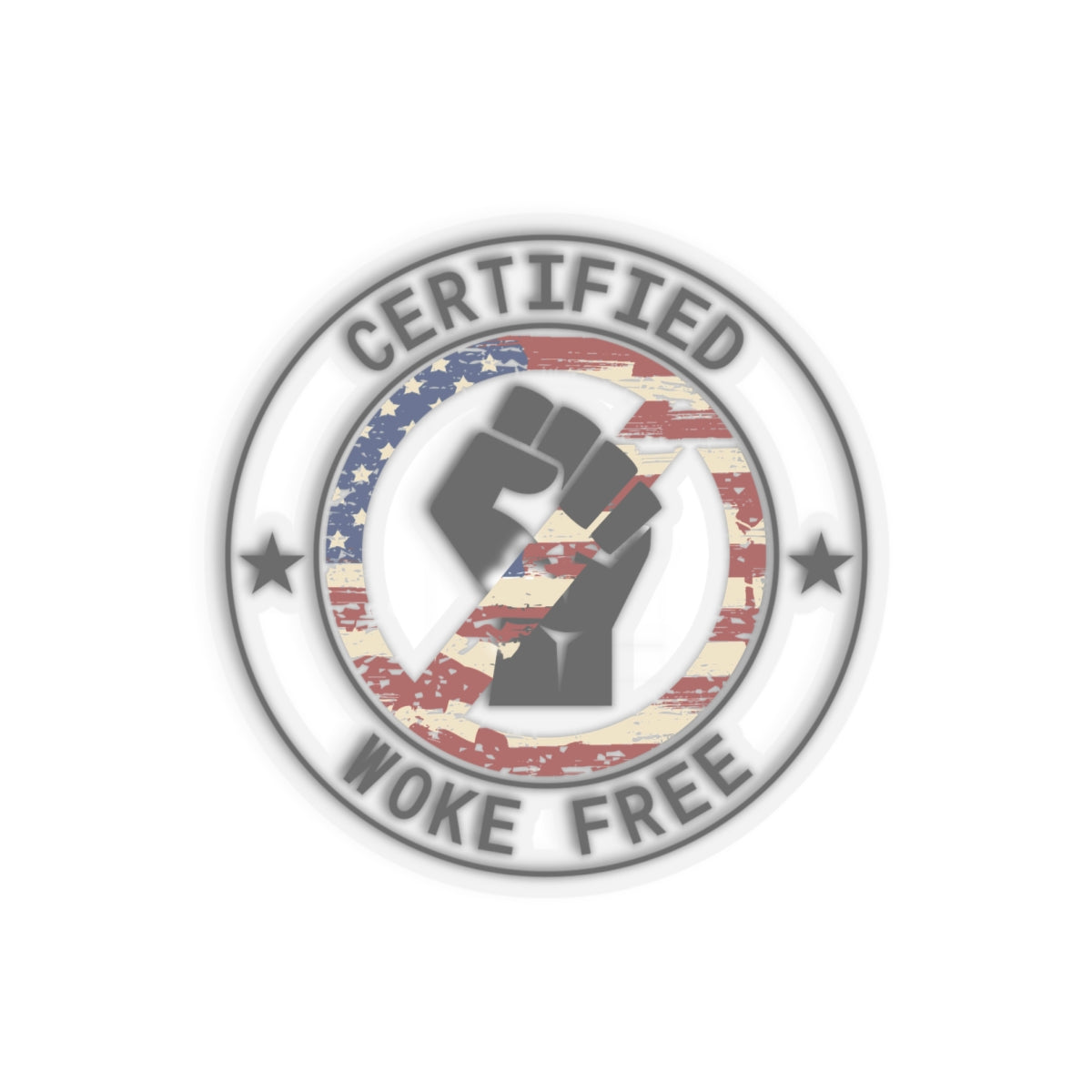 Certified Woke Free Kiss-Cut Stickers