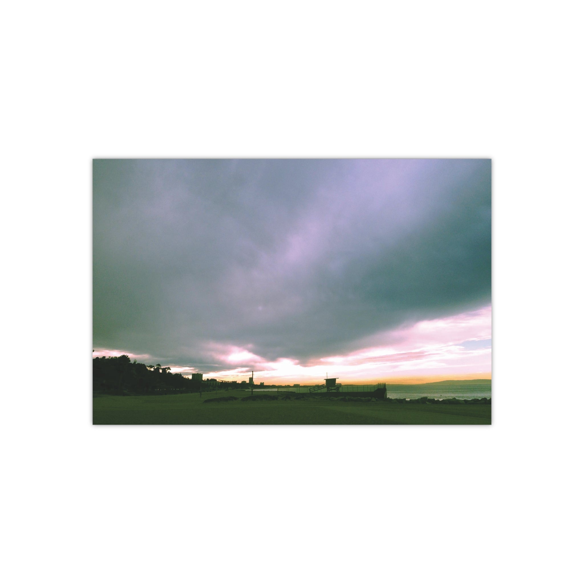 Storm Clouds over Will Rogers Beach, Santa Monica, California - Satin Poster (300gsm)