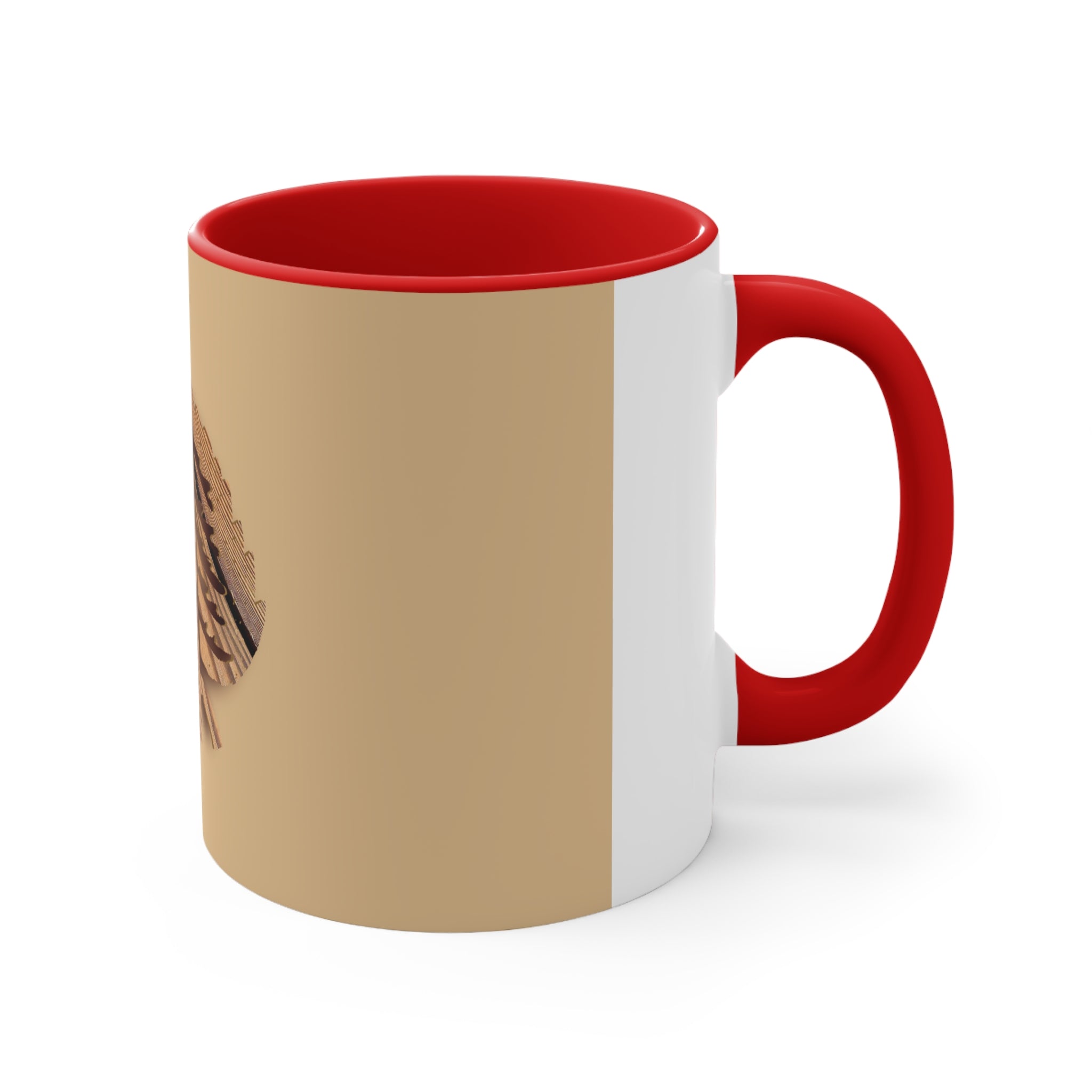 Wooden Tree Logo Accent Coffee Mug, 11oz