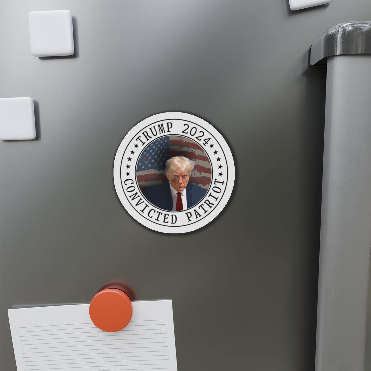 Trump Mugshot 2024 CONVICTED PATRIOT MAGA Die-Cut Magnets