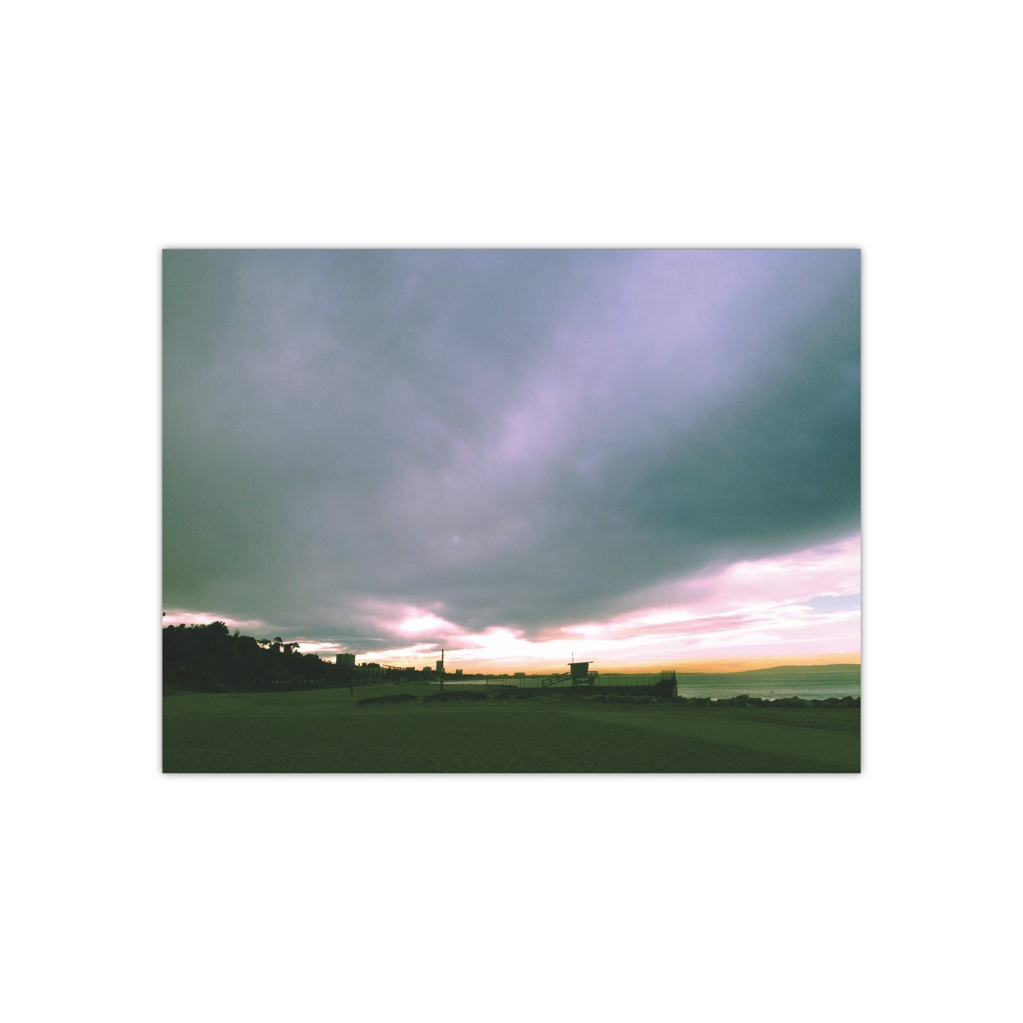 Storm Clouds over Will Rogers Beach, Santa Monica, California - Satin Poster (300gsm)