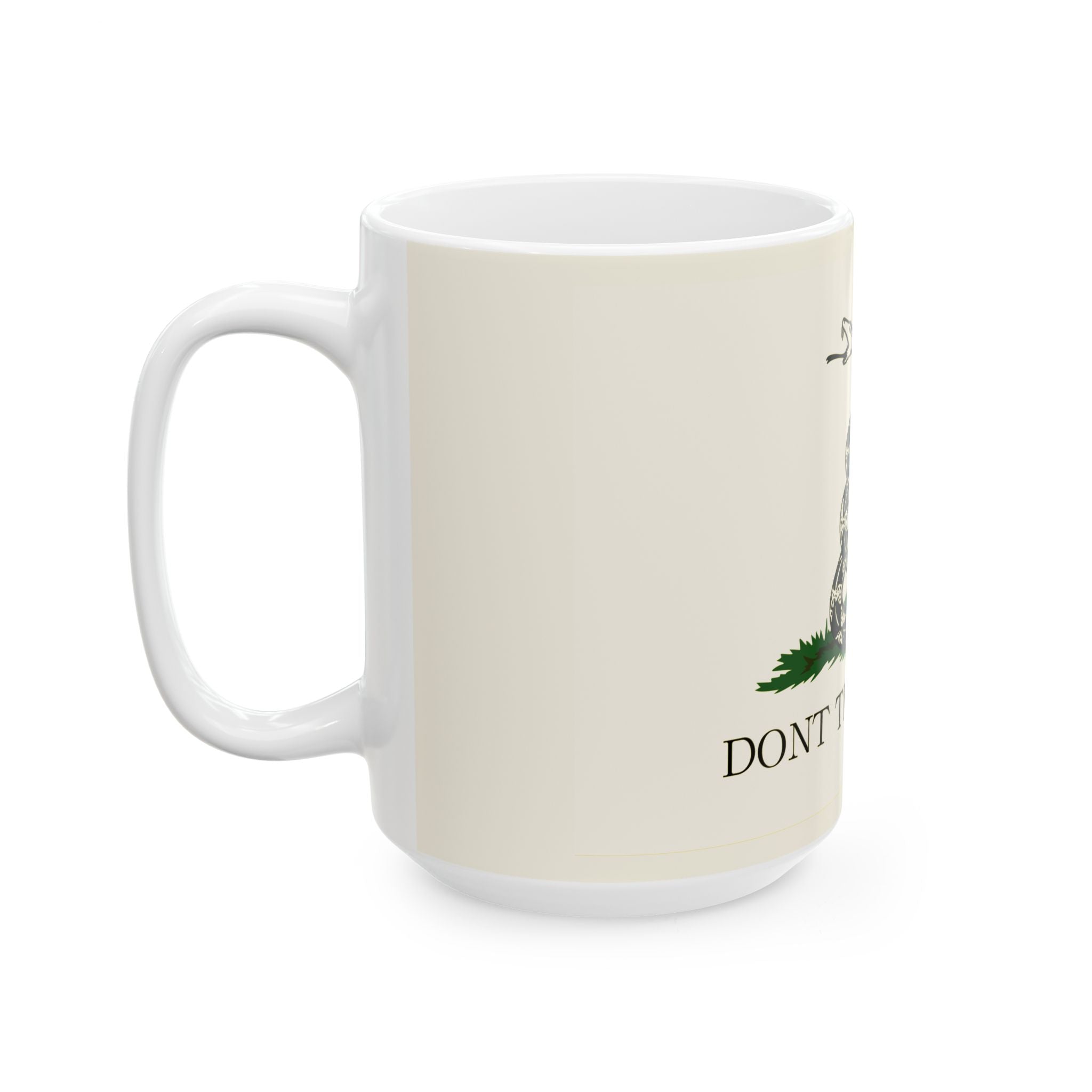 Gadsden flag "Dont Tread on Me" Beige Cream Ceramic Mug, (11oz, 15oz)