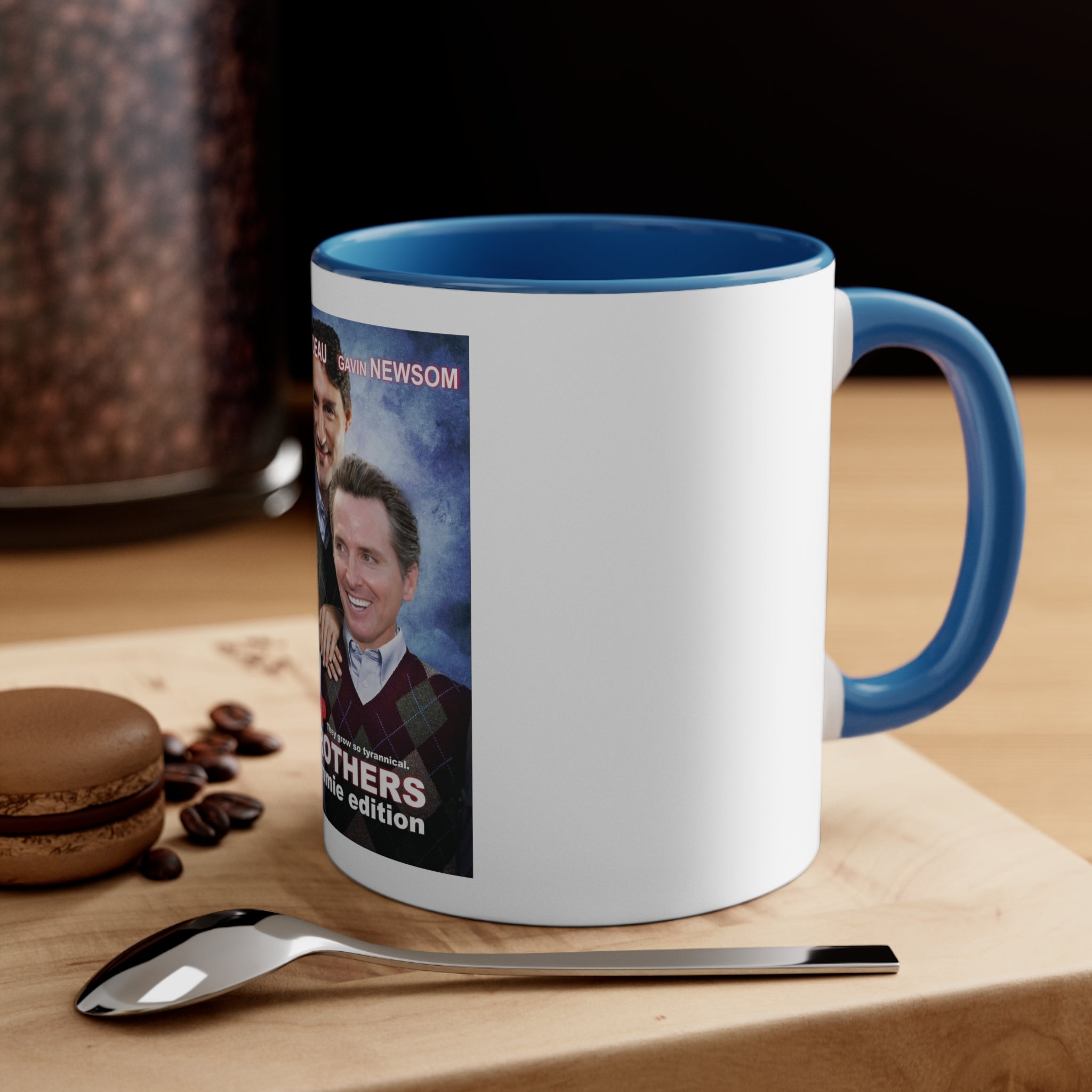 Justin Trudeau & Gavin Newsom Are Step Brothers Accent Coffee Mug, 11oz