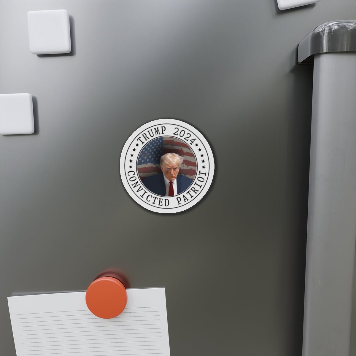 Trump Mugshot 2024 CONVICTED PATRIOT MAGA Die-Cut Magnets