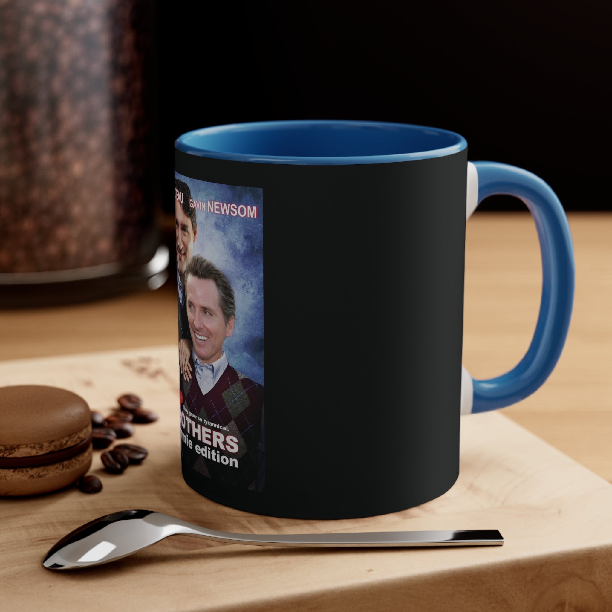 Justin Trudeau & Gavin Newsom Are Step Brothers Accent Coffee Mug, 11oz