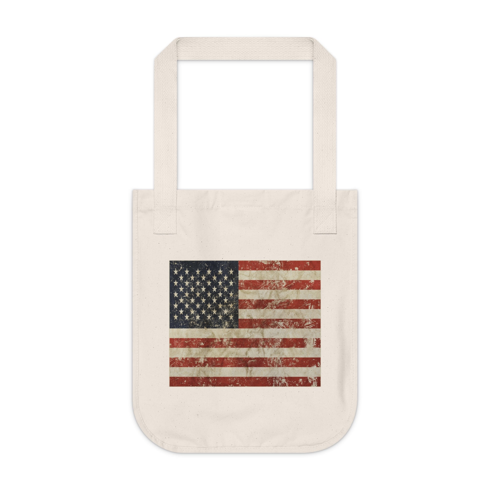 Rustic American Flag Canvas Tote Bag