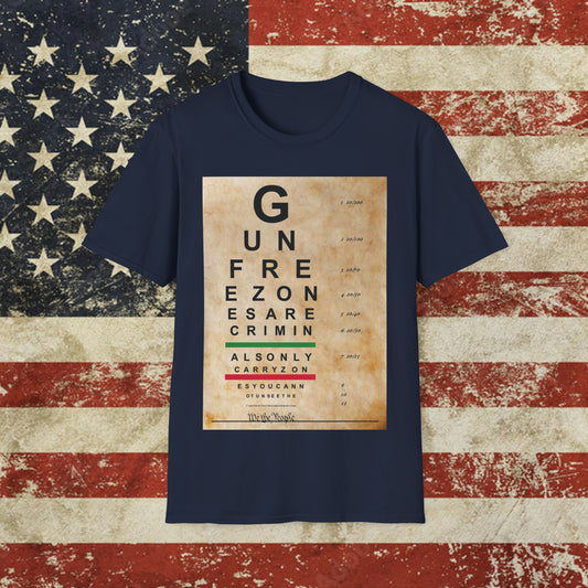 Second Amendment Eye Chart T shirt