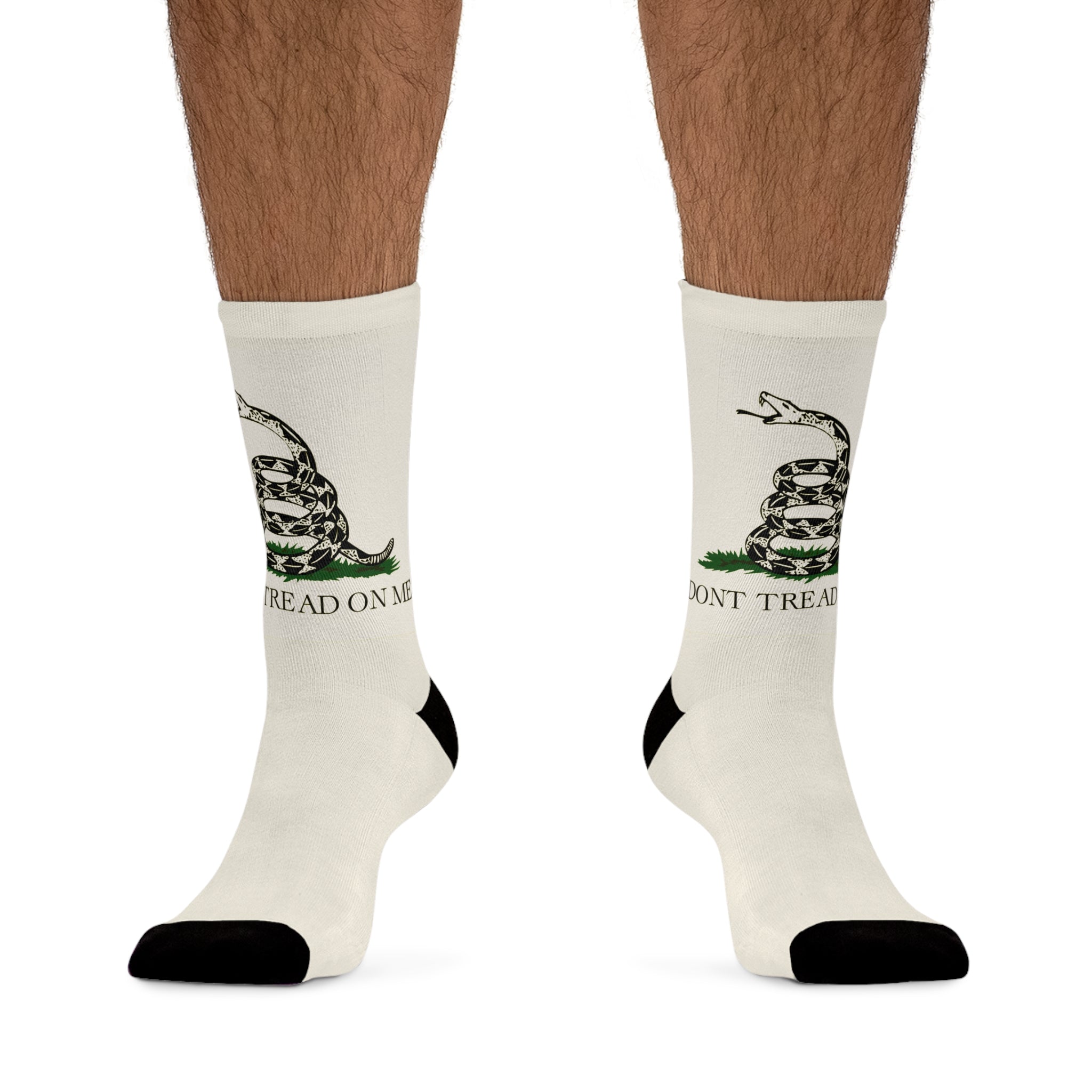 Gadsden flag "Dont Tread on Me" Beige Cream Recycled Poly Socks