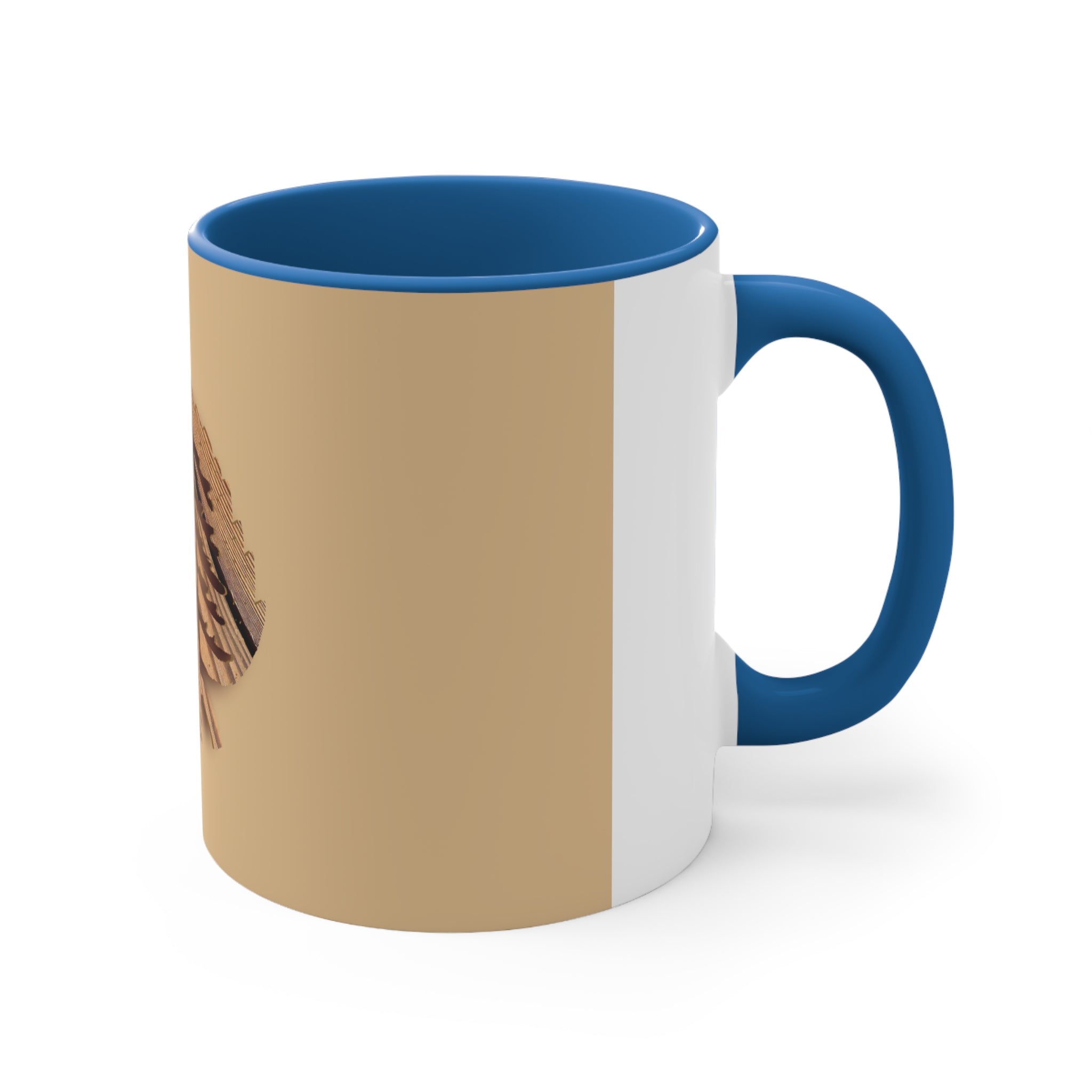 Wooden Tree Logo Accent Coffee Mug, 11oz