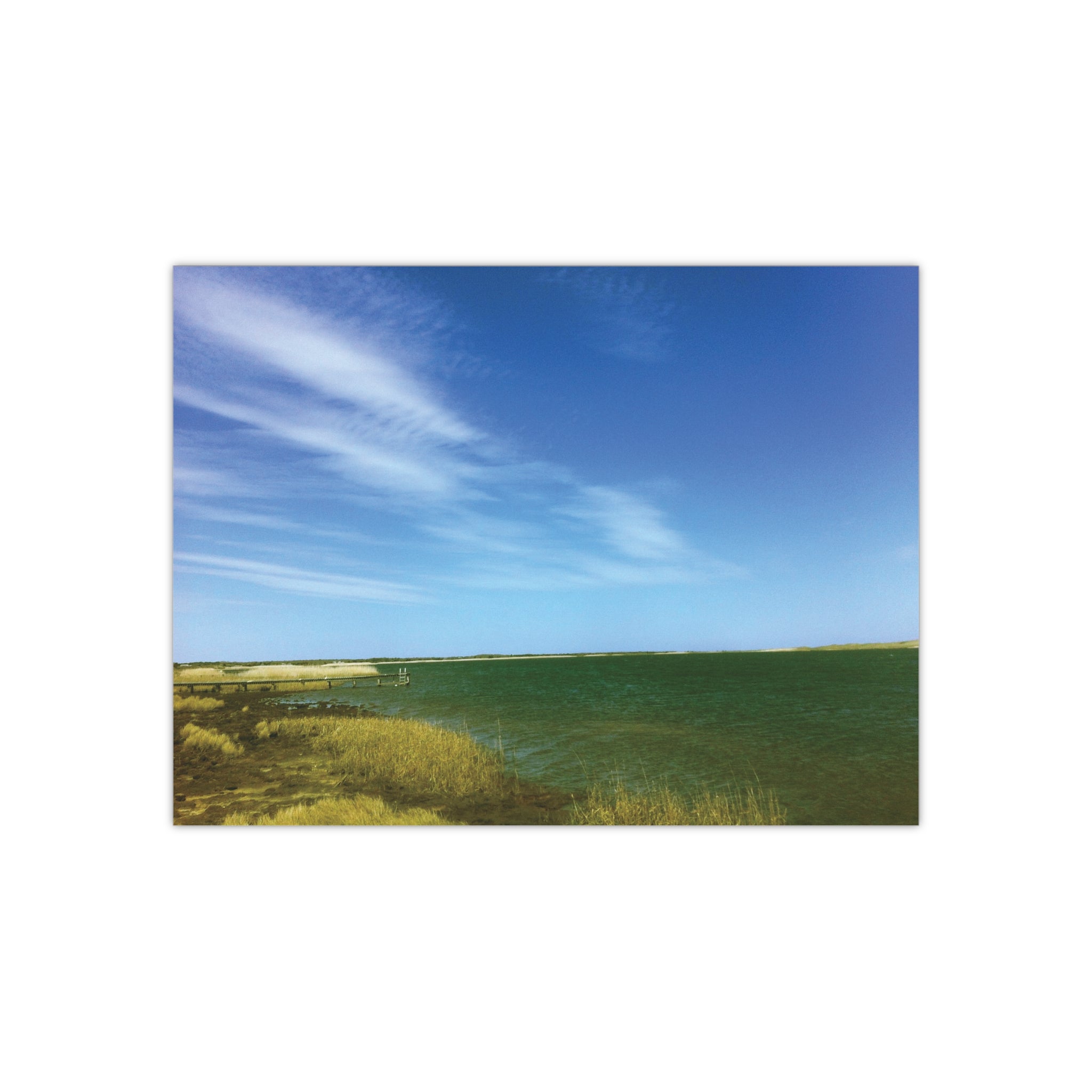 A Tranquil Shore & Dock on Cape Cod, Massachusetts - Satin Poster (300gsm)