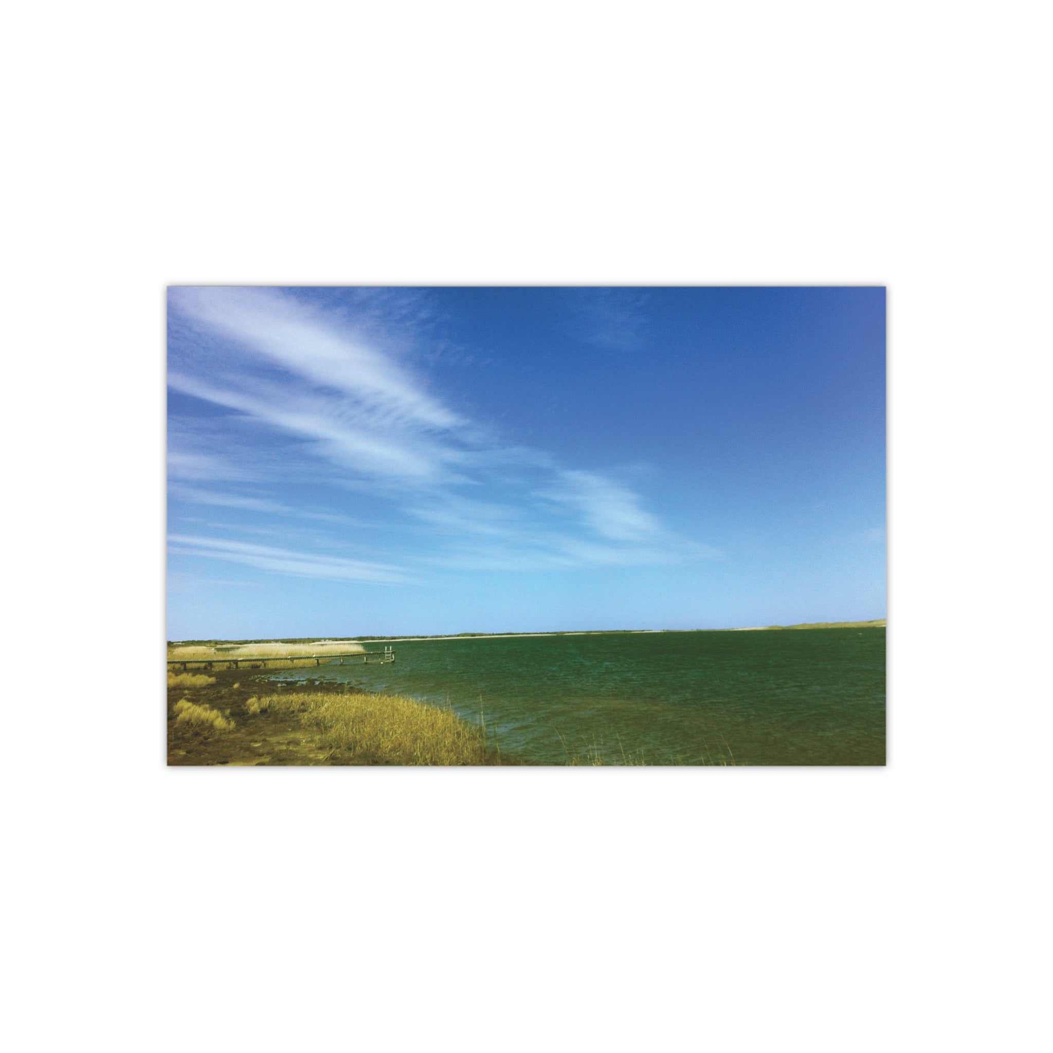 A Tranquil Shore & Dock on Cape Cod, Massachusetts - Satin Poster (300gsm)