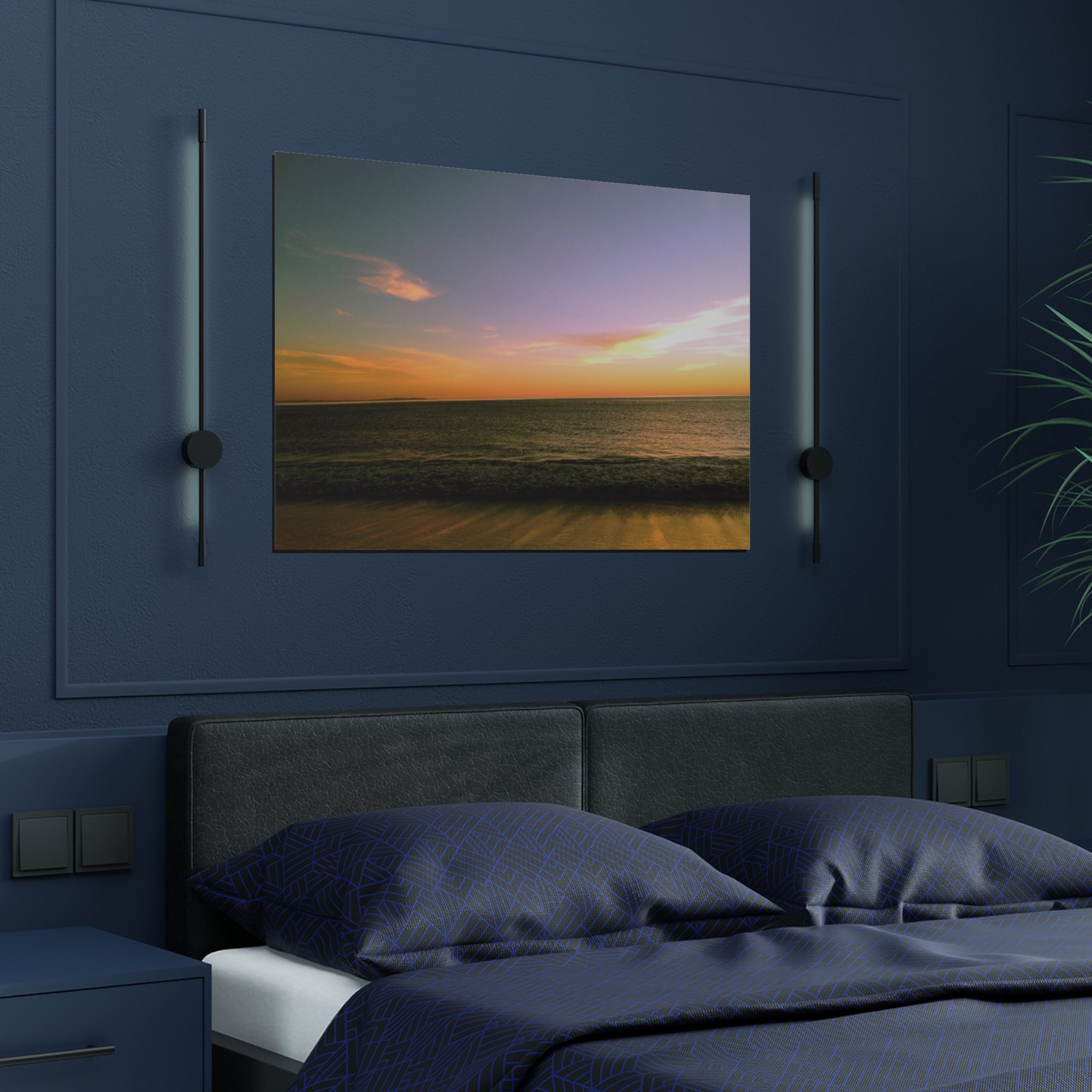 One Moment After Sunset Over Will Rogers Beach, Santa Monica, California - Satin Poster (300gsm)