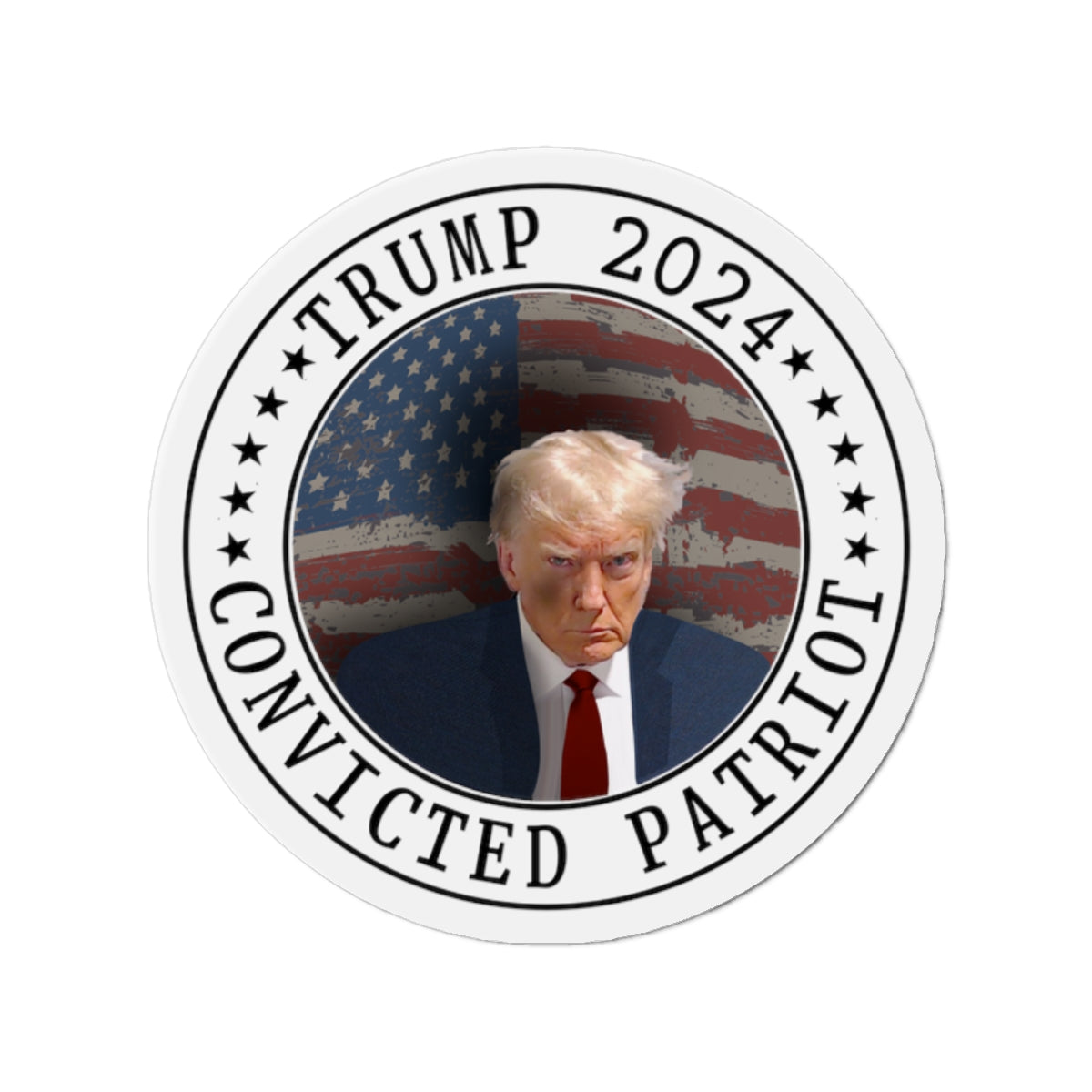 Trump Mugshot 2024 CONVICTED PATRIOT MAGA Die-Cut Magnets