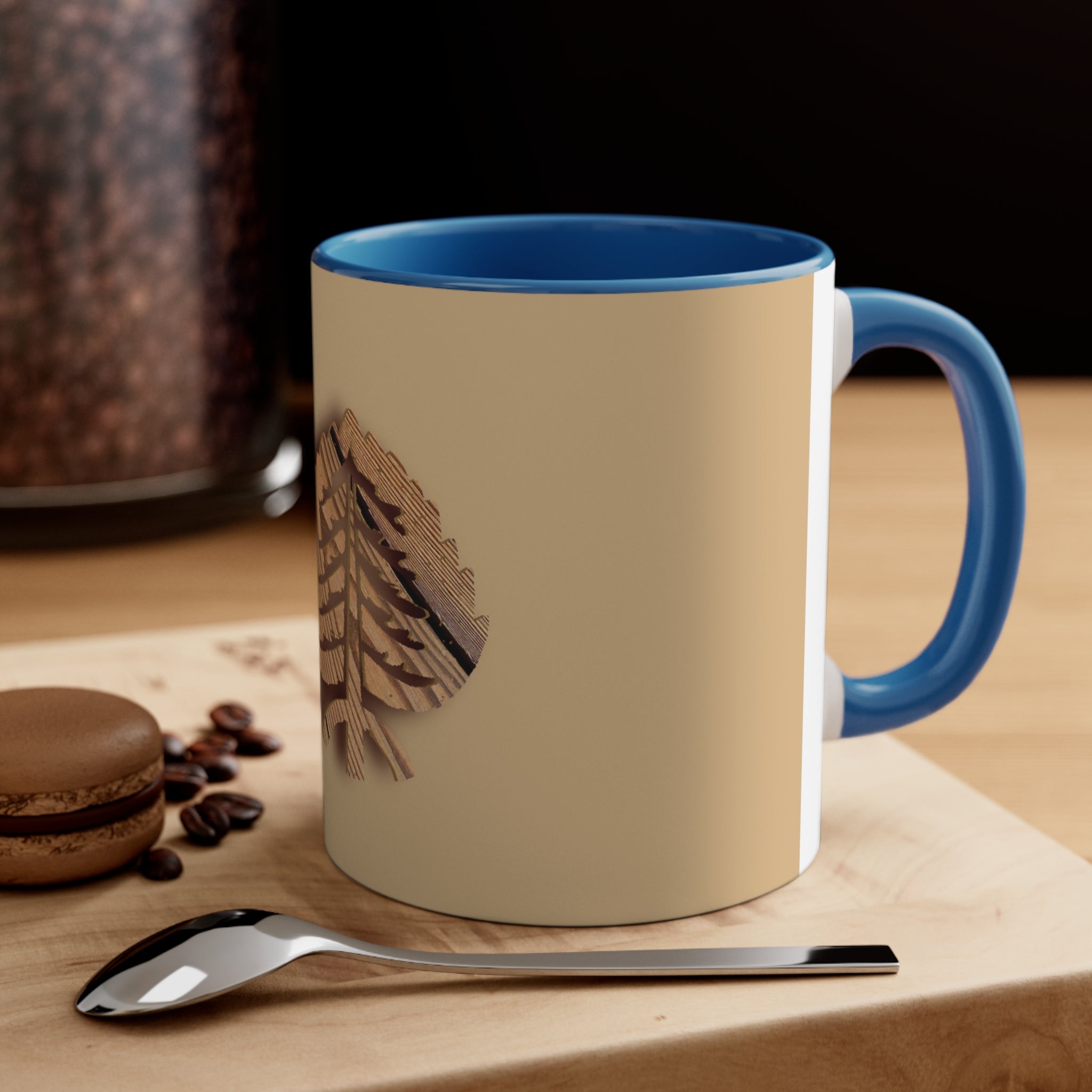 Wooden Tree Logo Accent Coffee Mug, 11oz