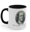 Benjamin Franklin Quote "Rebellion to Tyrants is Obedience to God" Accent Coffee Mug, 11oz