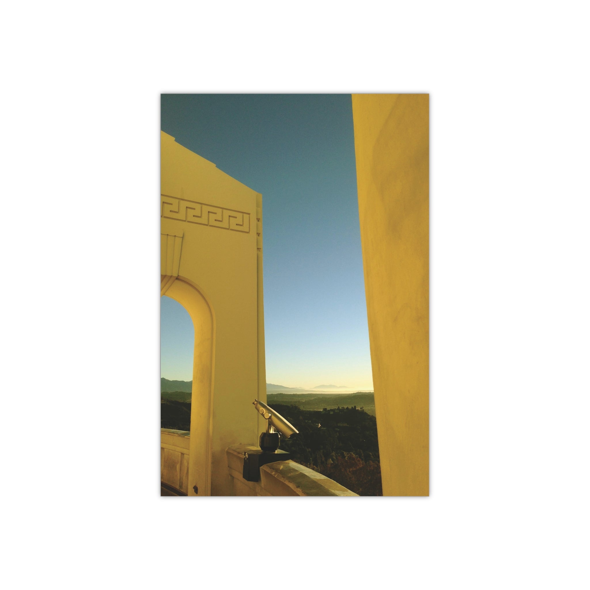 A Tranquil Perch at The Griffith Observatory on a Bright Sunny Afternoon in Los Angeles, California - Satin Poster (300gsm)